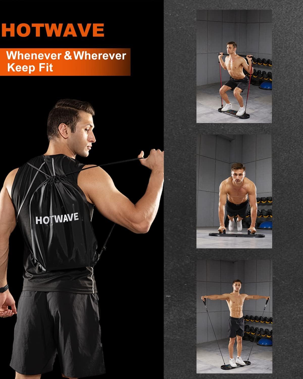 HOTWAVE Push Up Board Fitness, Portable Foldable 20 in 1 Push Up Bar at Home Gym, Pushup Handles for - Image 5