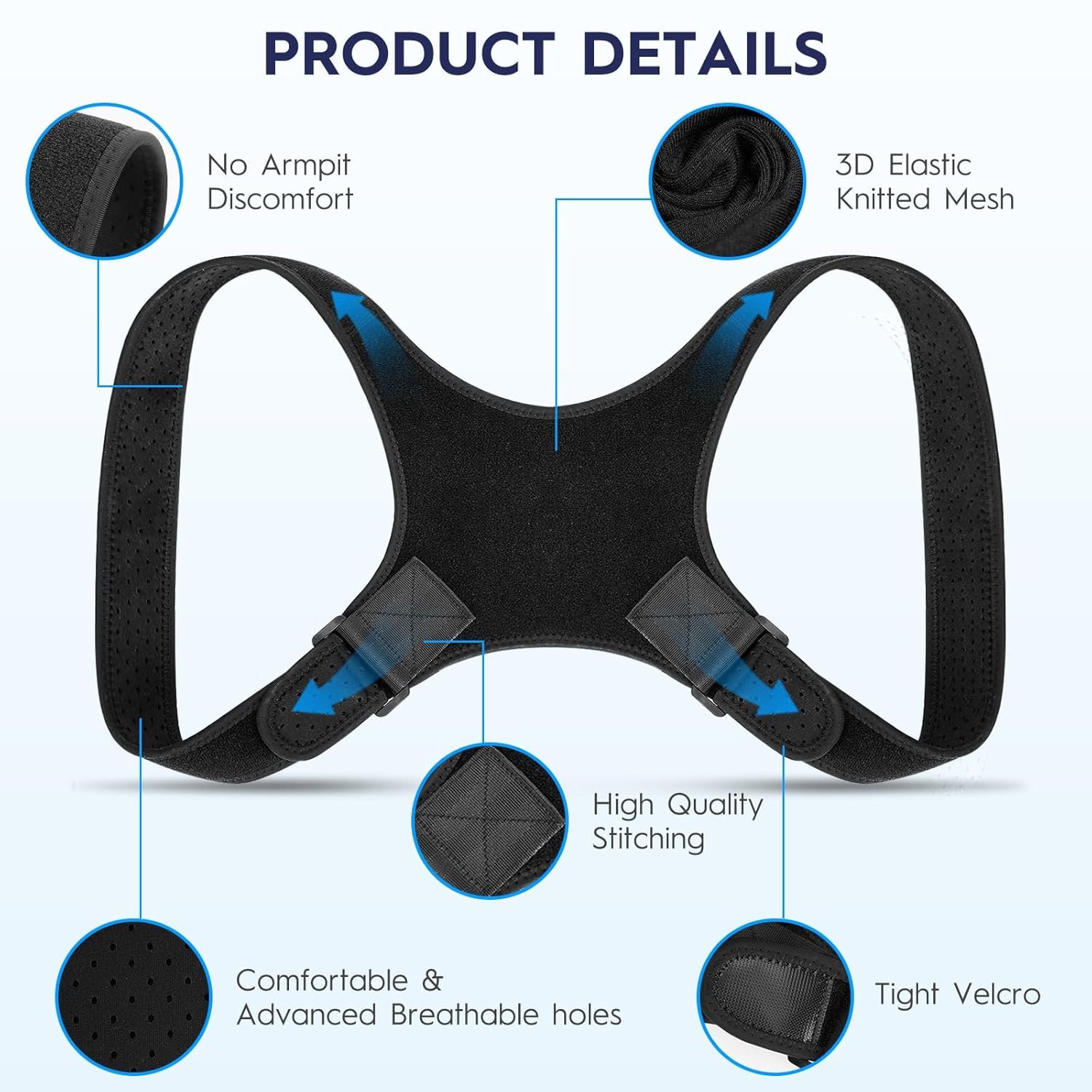 Back Brace Posture Corrector for Men and Women - Bionic System Newly Adjustable Upper Back Support - Image 3