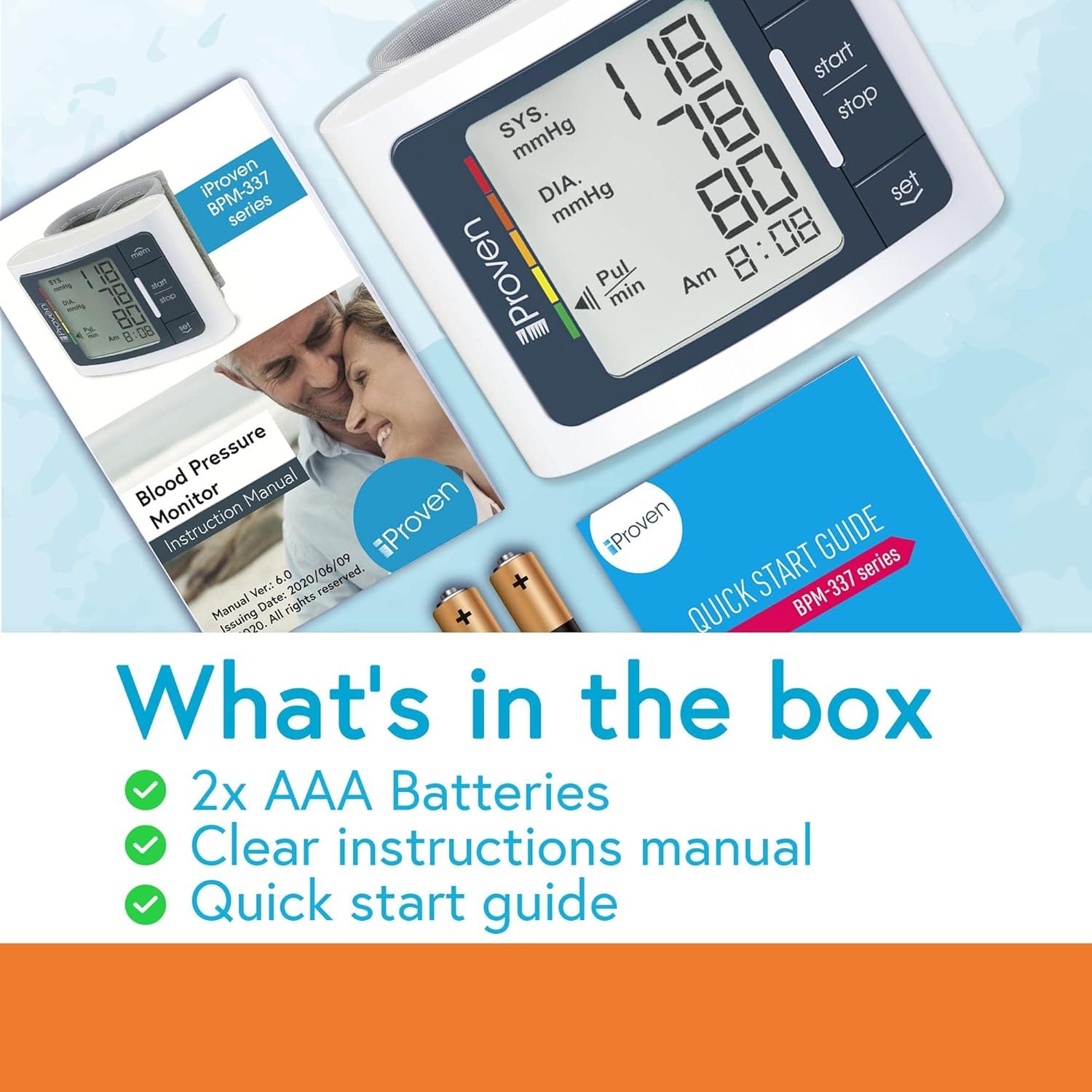 iProven Wrist Blood Pressure Monitor for Home Use – Heart Rate Display, Large Wrist Cuff, LCD - Image 7