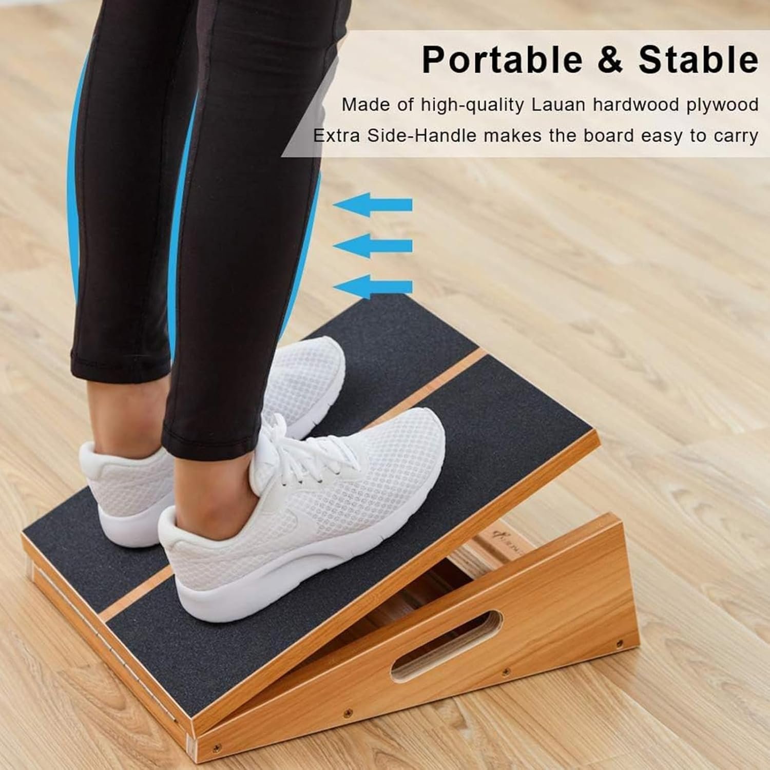 StrongTek Professional Wooden Slant Board, Adjustable Incline Board, and Calf Stretcher, Stretch - Image 3