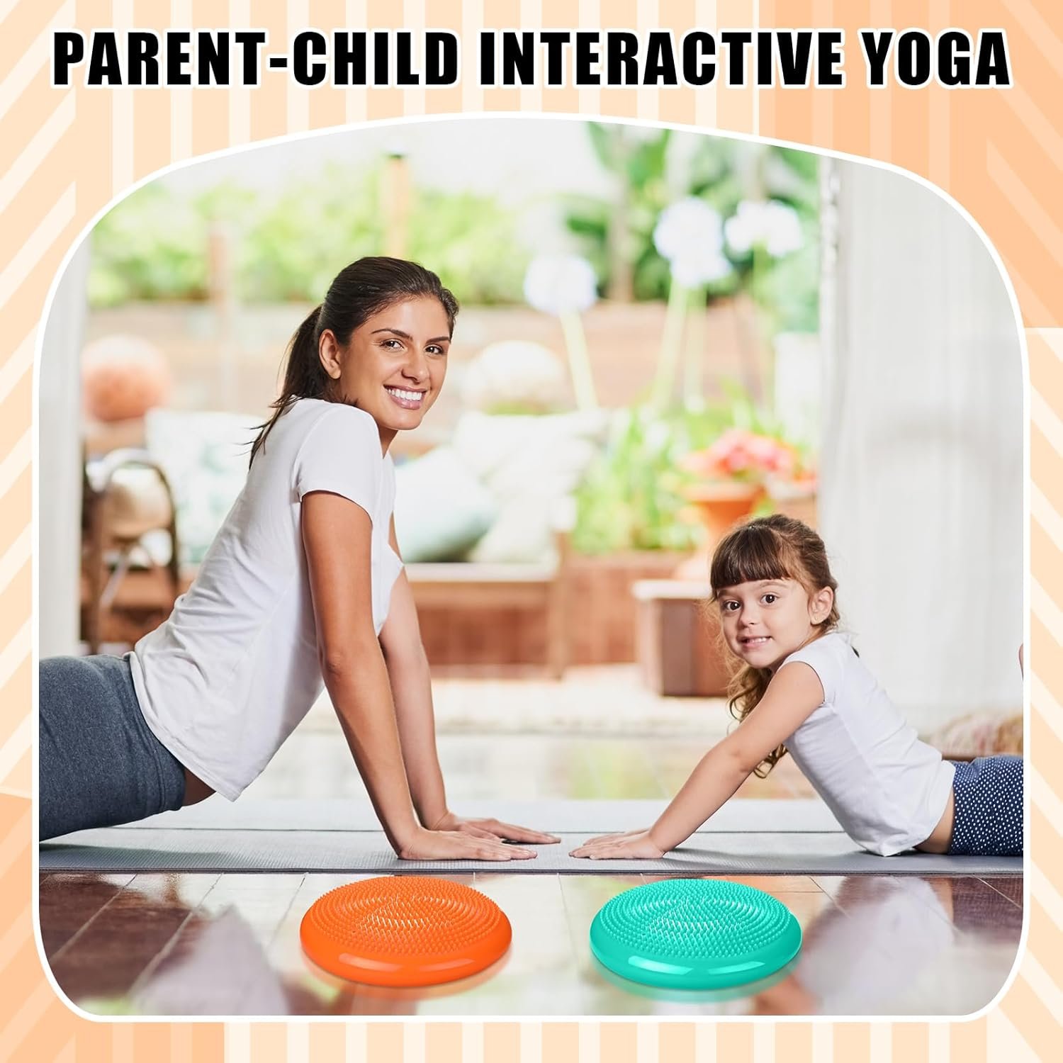 2 Pcs Wiggle Seat Inflated Wobble Cushion Flexible Balance Disc with Air Pump for Core Stability - Image 7