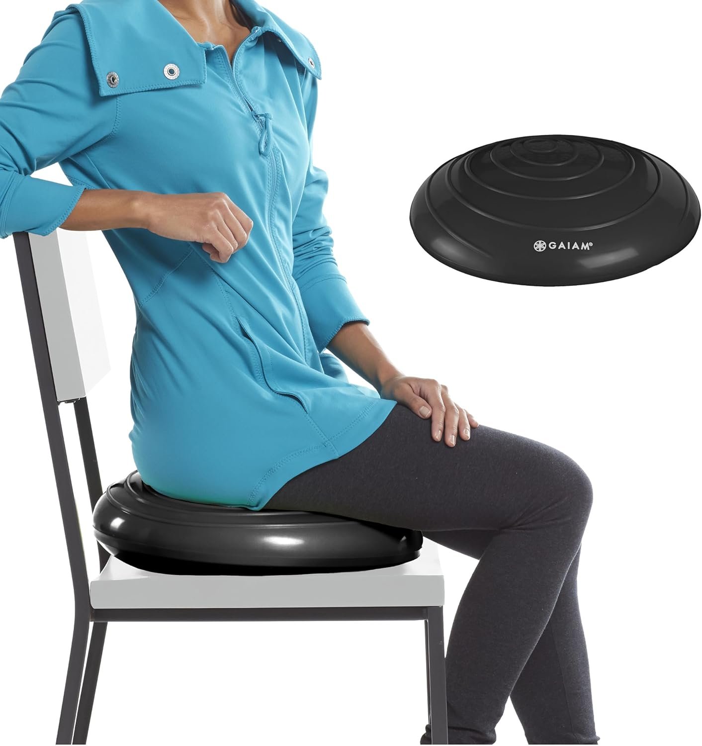 Gaiam Balance Disc Wobble Cushion Stability Core Trainer for Home or Office Desk Chair & Kids - Image 2
