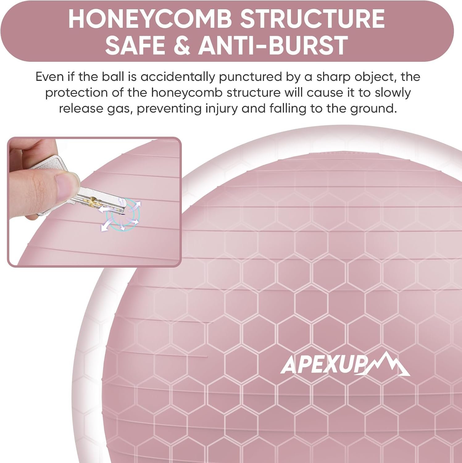 APEXUP Yoga Ball Exercise Ball Anti Slip Heavy Duty for Fitness, Balance & Core Workout - Image 4