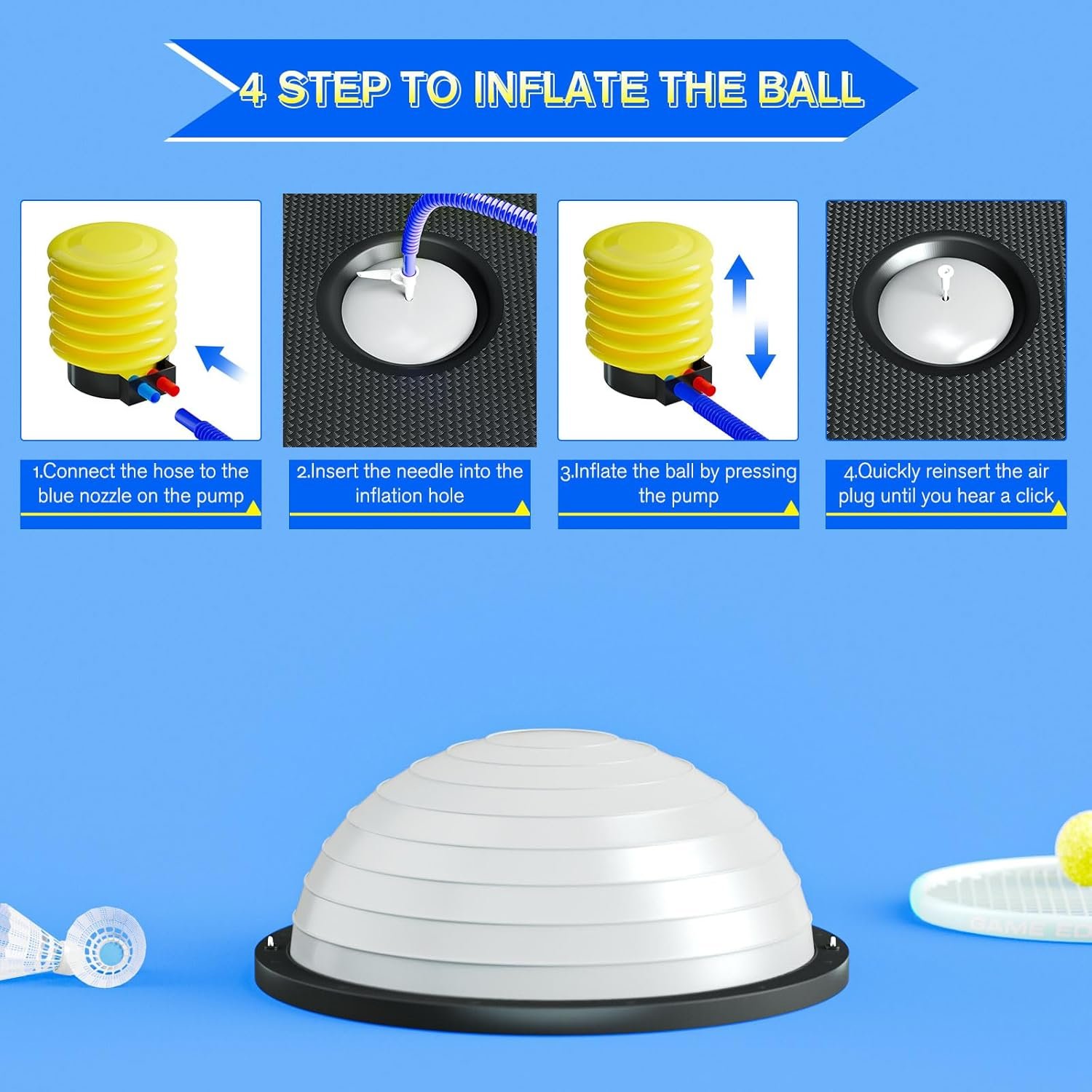 Half Balance Ball Trainer - Half Exercise Ball for Yoga, Core Strengthening, Workouts, Home Gym, - Image 6