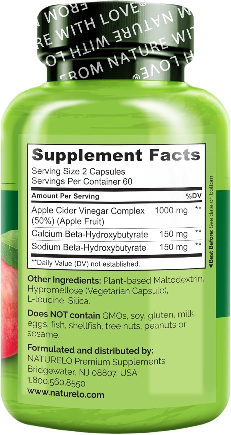 NATURELO Apple Cider Vinegar Capsules - Natural ACV with Mother Supplement for Men & Women for - Image 8