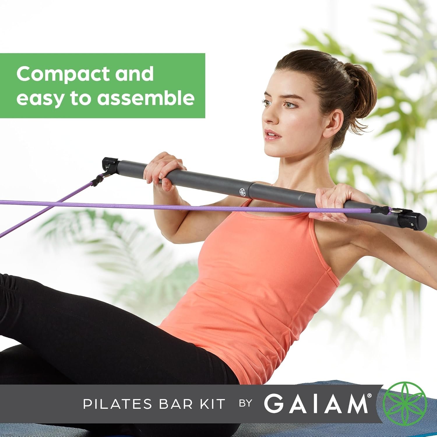 Gaiam Restore Pilates Bar Reformer Kit - Home Fitness Equipment for Total Body Workout - Includes - Image 5