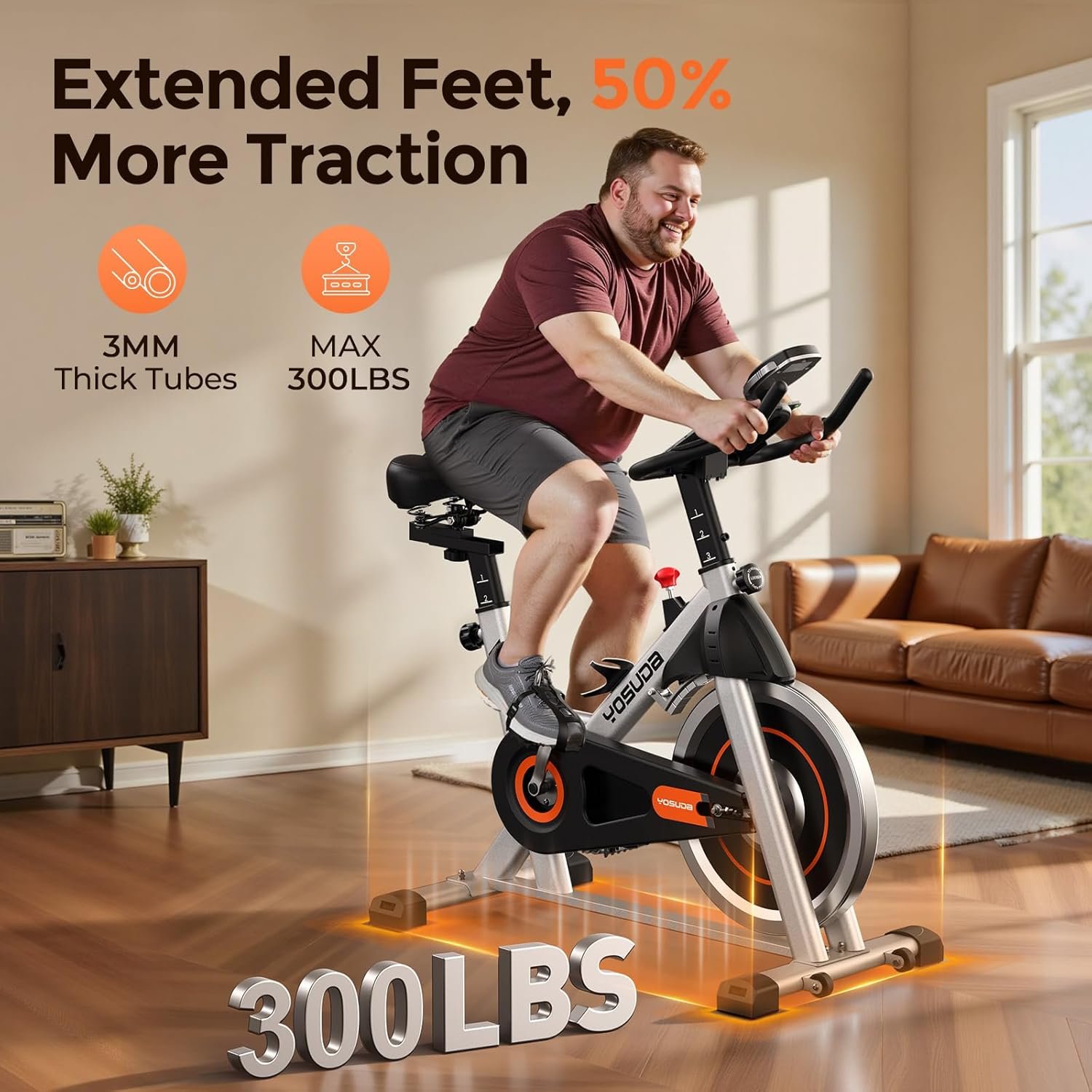 YOSUDA Exercise Bike, Brake Pad Stationary Bike for Home with Exclusive App, Magnetic Indoor Cycling - Image 7