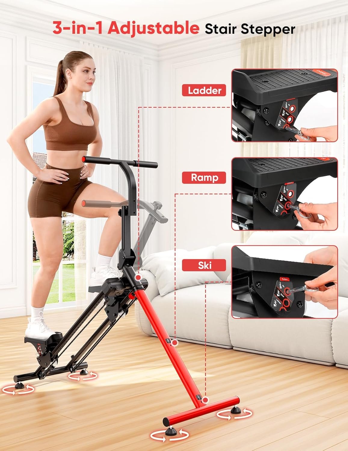 YOLEO Steppers for Exercise at Home, Adjustable Stair Stepper with 3 Workout Modes,Folding Cardio - Image 4