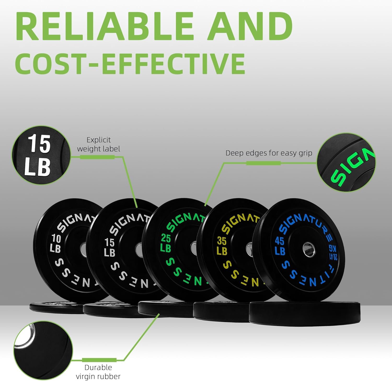 Olympic Bumper Plates Set, 2" Weight Plates for Strength Training & Weightlifting, Paris or Set or - Image 4