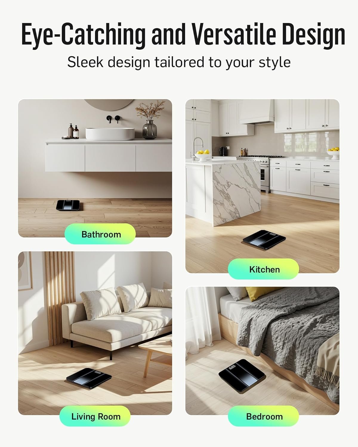 RunStar Digital Bathroom Scale for Body Weight with High Precision, Clear LED Backlight Display, - Image 8