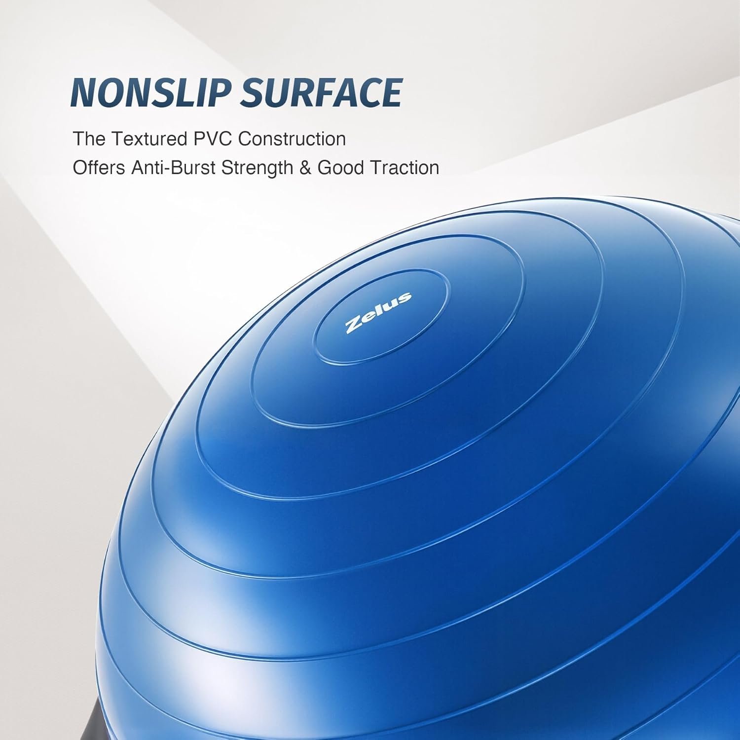 ZELUS 25in. Balance Ball | 660lb Inflatable Half Exercise Ball Wobble Board Balance Trainer w - Image 6