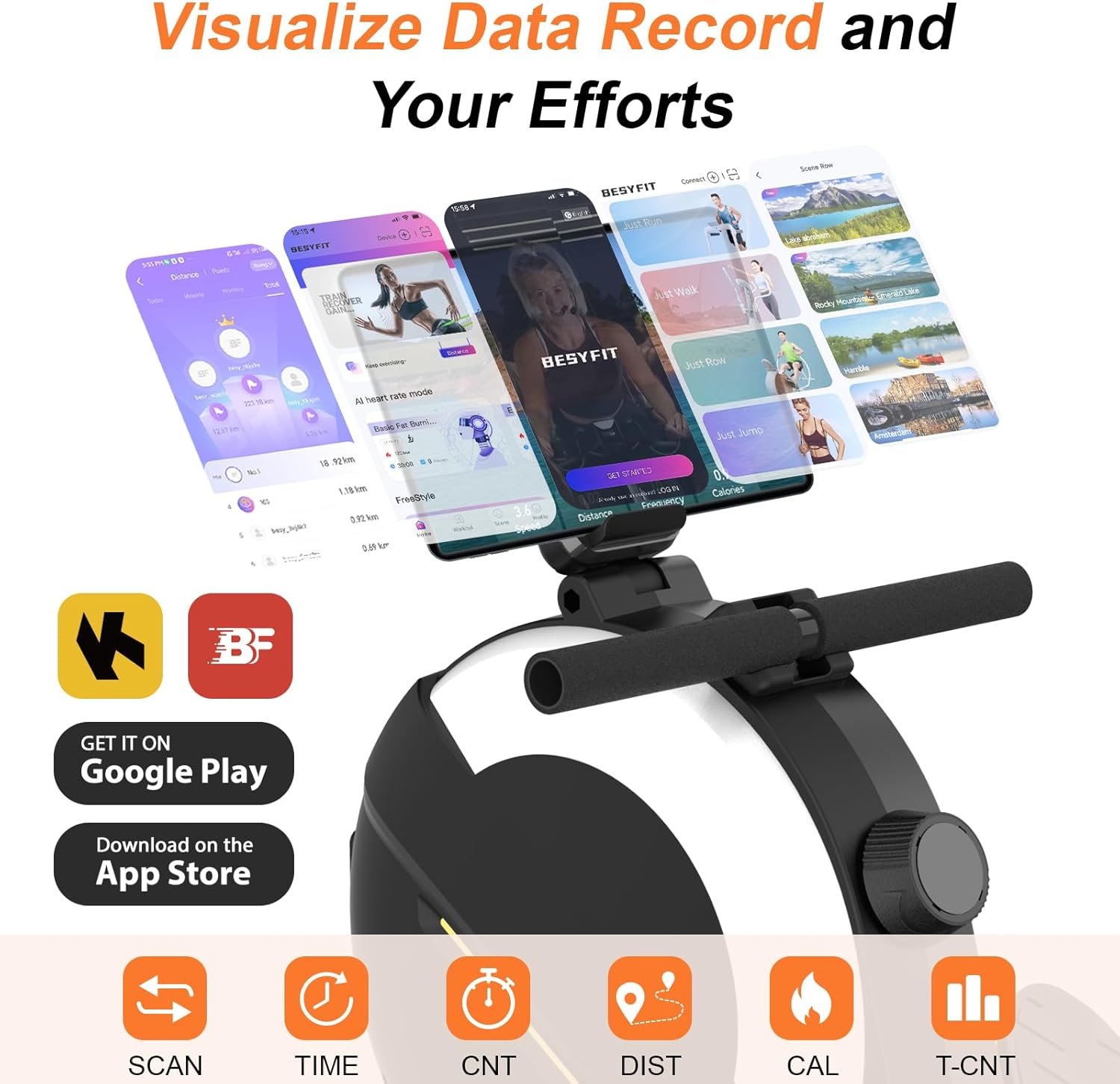 Rowing Machines for Home,Hartwares Magnetic Rowing Machine with 77lbs High Resistance Rowing Machine - Image 5