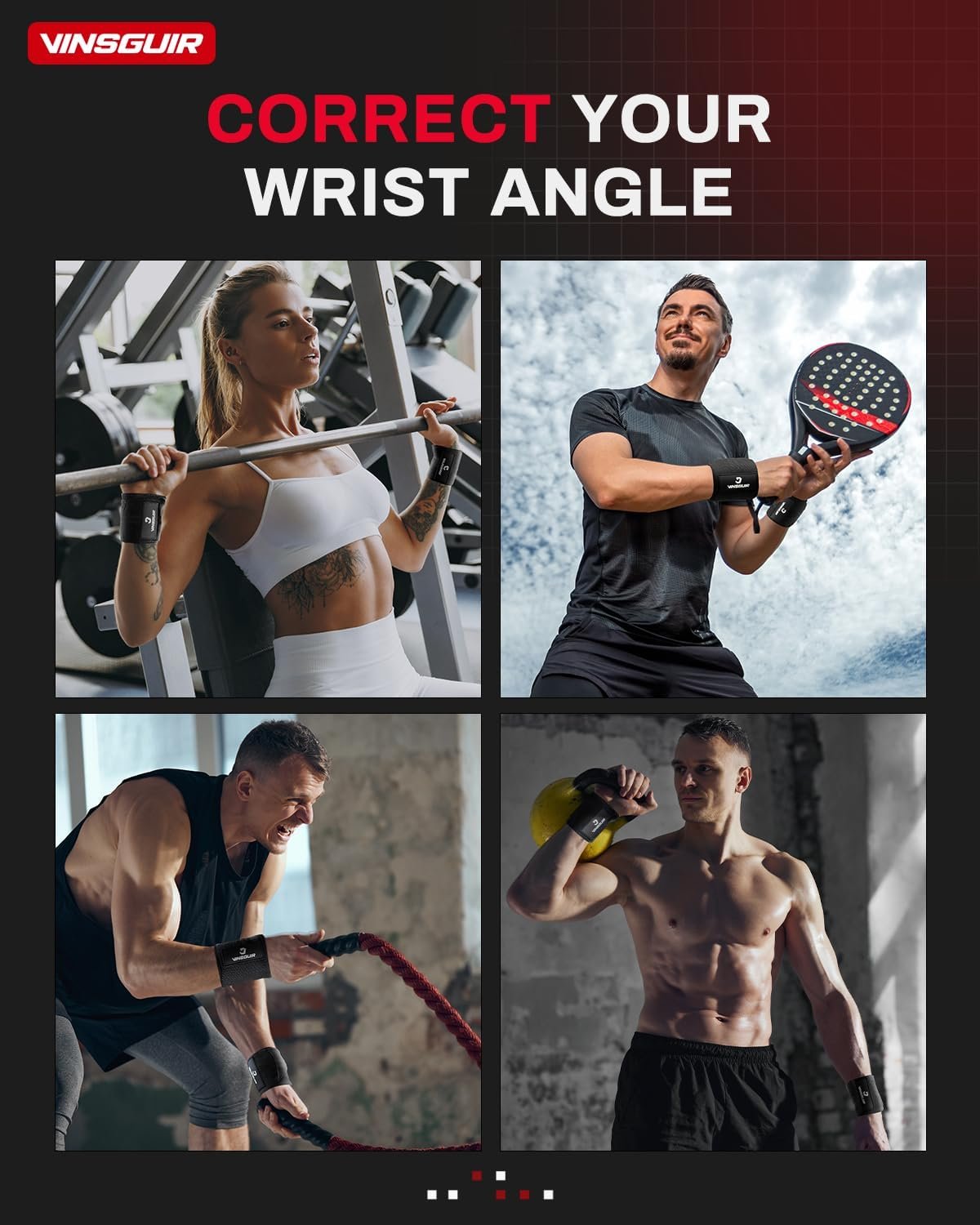 VINSGUIR 21'' Elastic Wrist Wraps for Weightlifting and Working Out(USPA Approved), Breathable Gym - Image 7