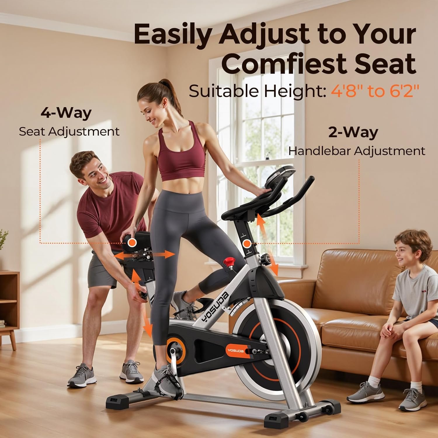 YOSUDA Exercise Bike, Brake Pad Stationary Bike for Home with Exclusive App, Magnetic Indoor Cycling - Image 9