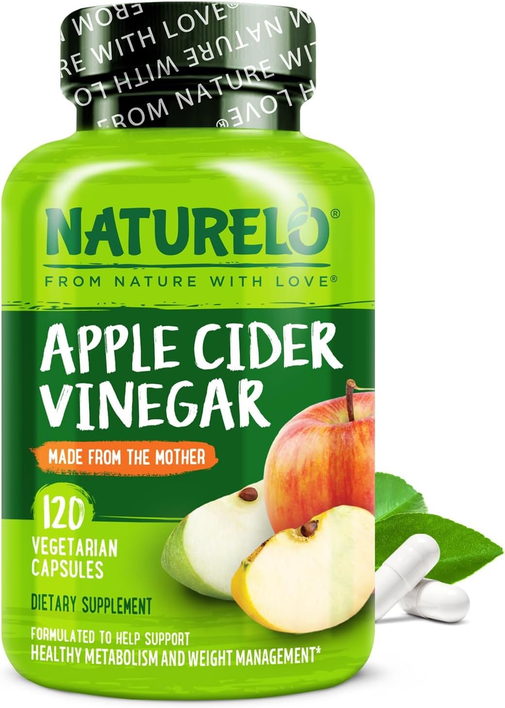 NATURELO Apple Cider Vinegar Capsules - Natural ACV with Mother Supplement for Men & Women for - Image 2