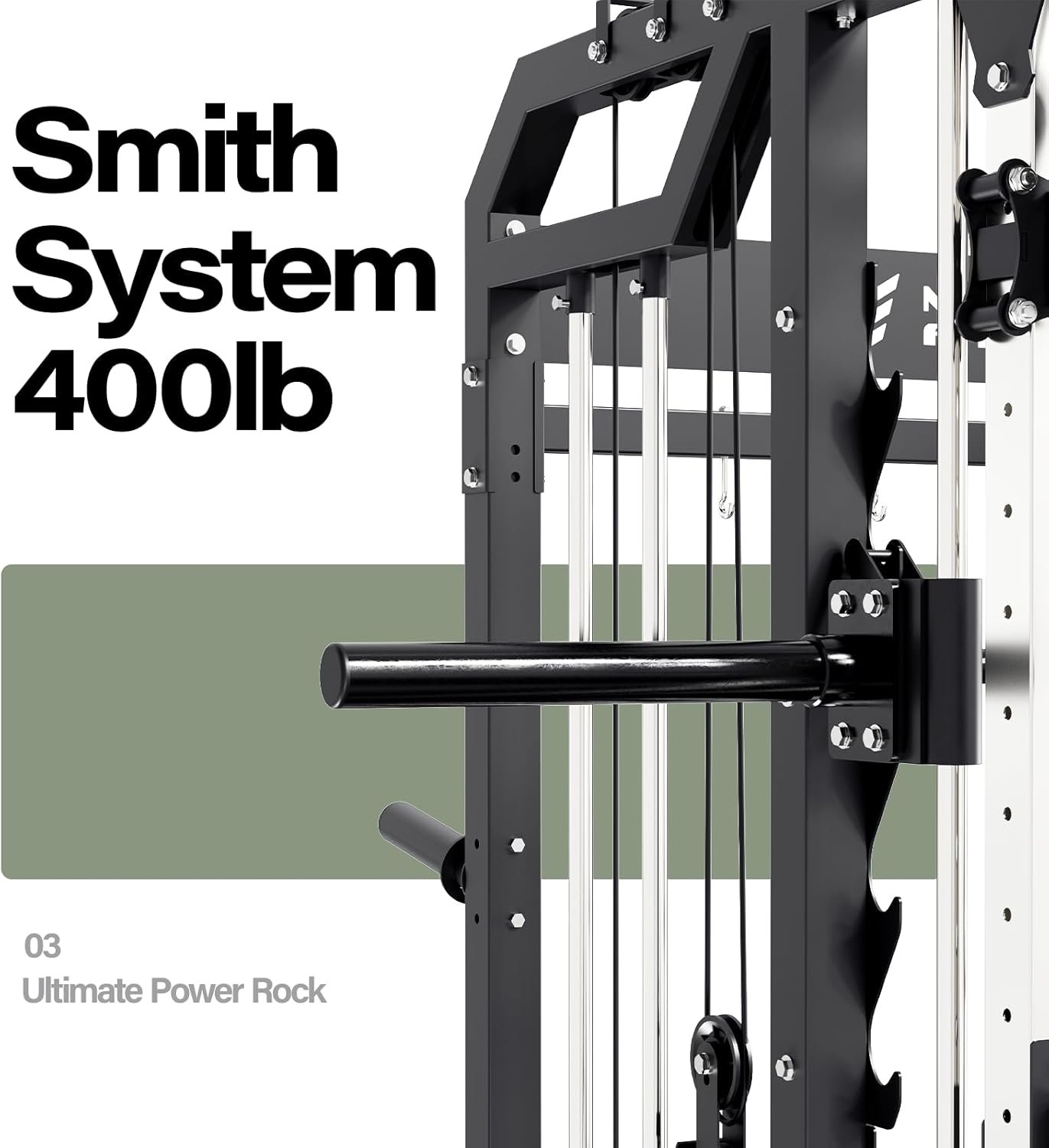 Major Fitness Drone2 Smith△ Machine – All-in-One Home Gym Squat Rack with Weight Bar, Dual LAT - Image 4