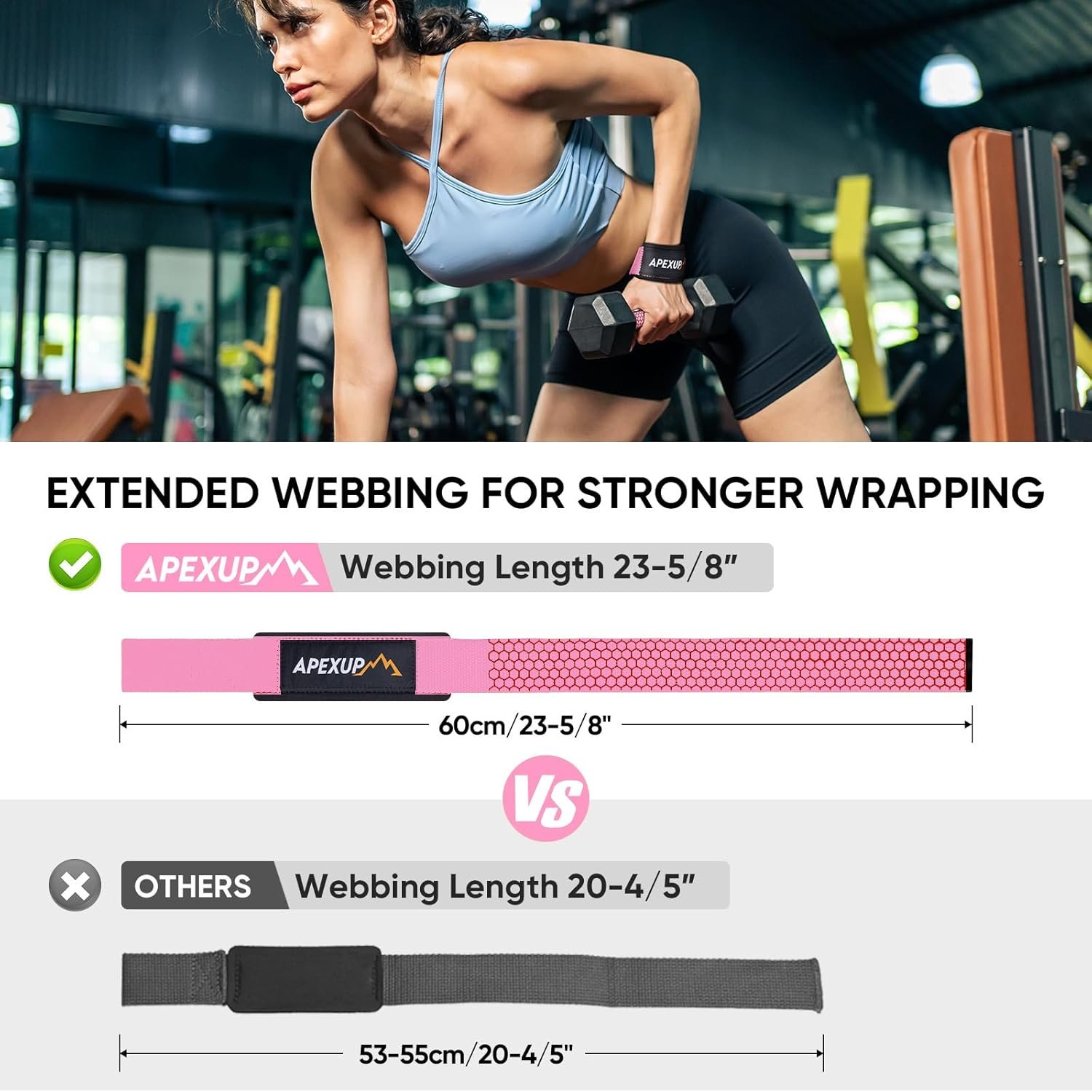 APEXUP Weight Lifting Straps for Weightlifting, Lifting Wrist Straps Gym, Deadlift Strap, Anti Slip - Image 4