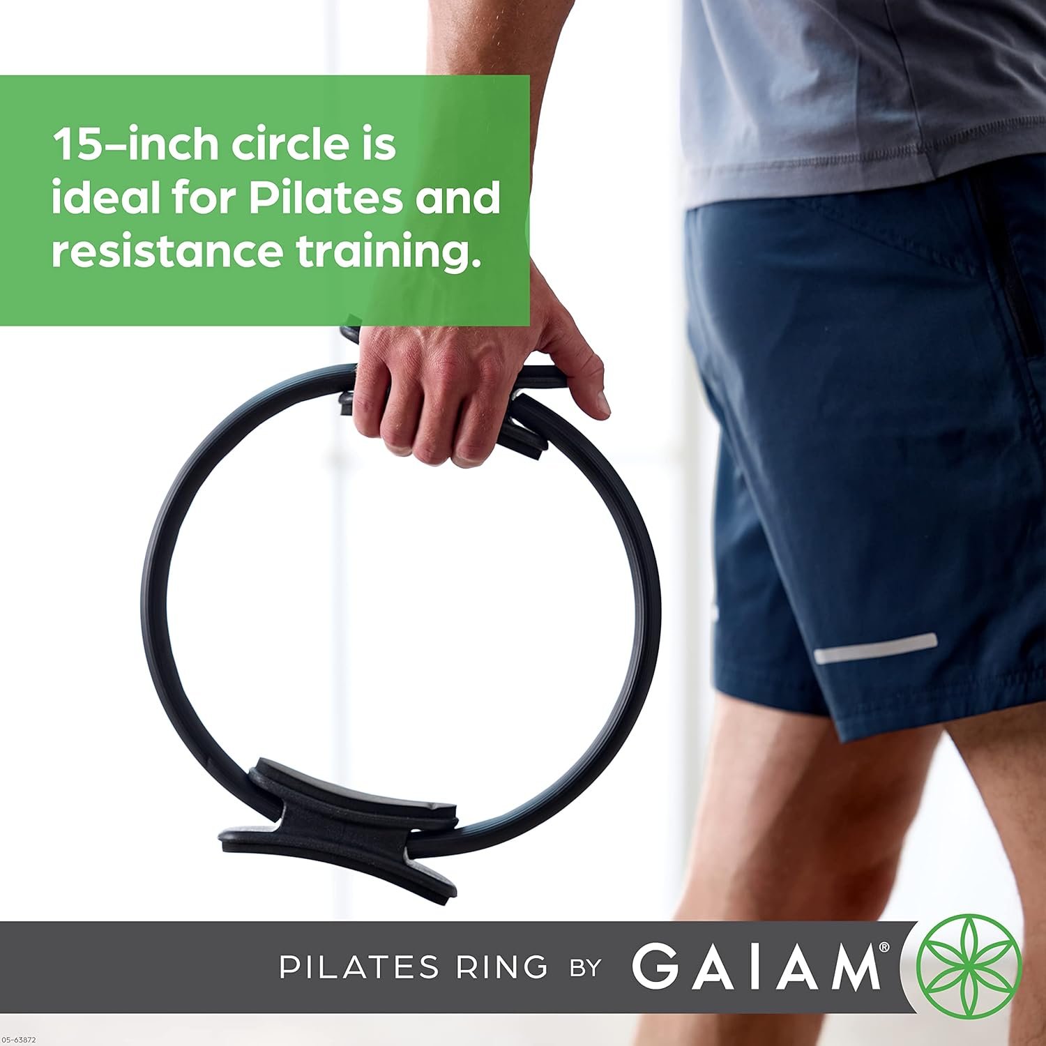 Gaiam Pilates Ring Fitness Circle - Lightweight & Durable Foam Padded Handles, Flexible Resistance - Image 4