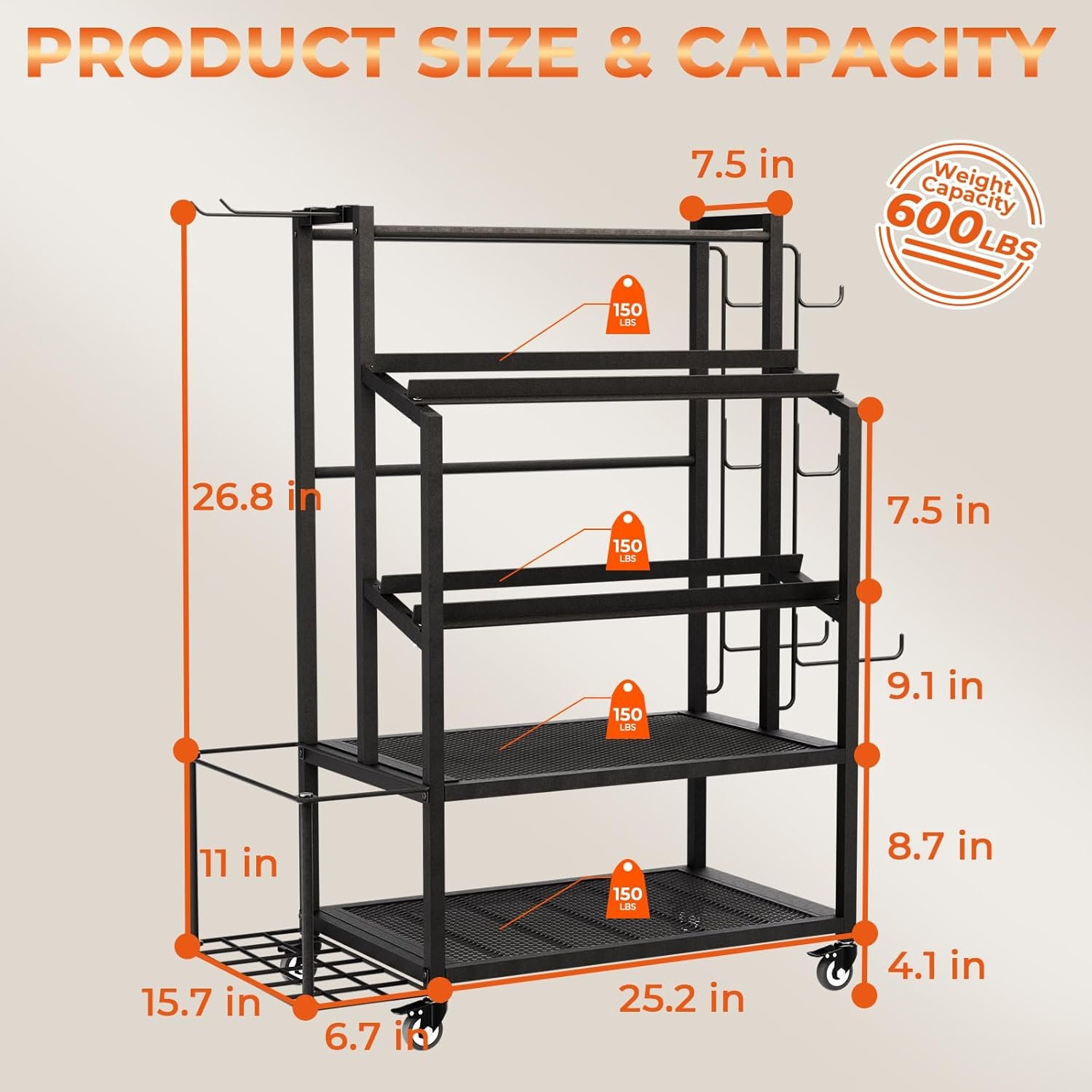 600LBS Dumbbell Rack Weight Stand - Bonvork Adjustable Weight Rack for Dumbbells, Home Gym Storage - Image 7
