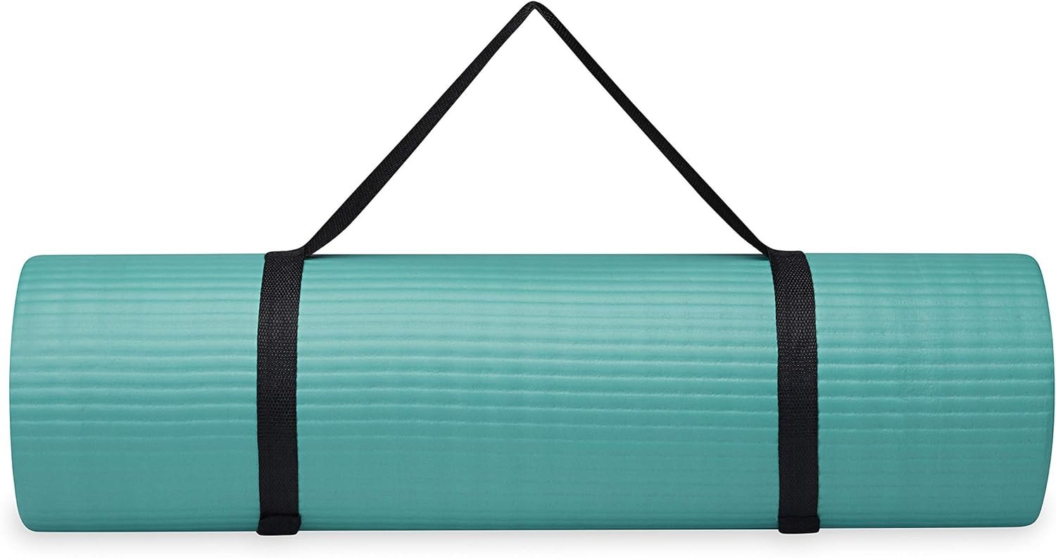 Gaiam Essentials Thick 2/5" (10mm) and Thin 1/4" (6mm) Yoga & Pilates, Fitness & Exercise Mat with - Image 8