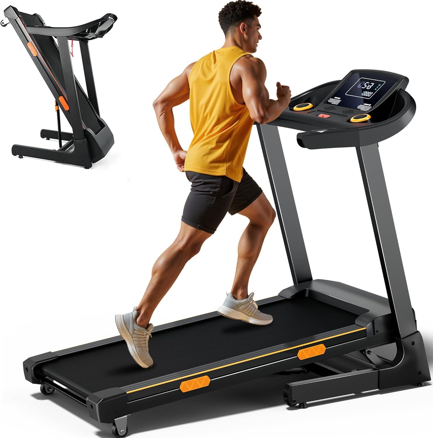 350 lb Capacity Walking Pad Treadmills for Home with 12%/15% Incline, Foldabe Treadmill with - Image 2