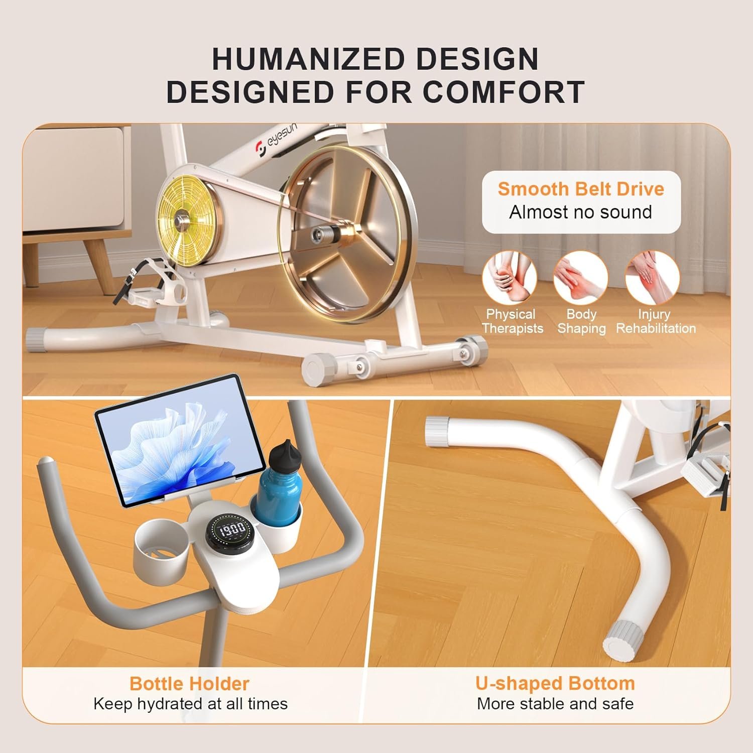 Exercise Bikes for Home,Indoor Cycling Bike with Adjustable Friction,Brake Pad Resistance Silent - Image 8