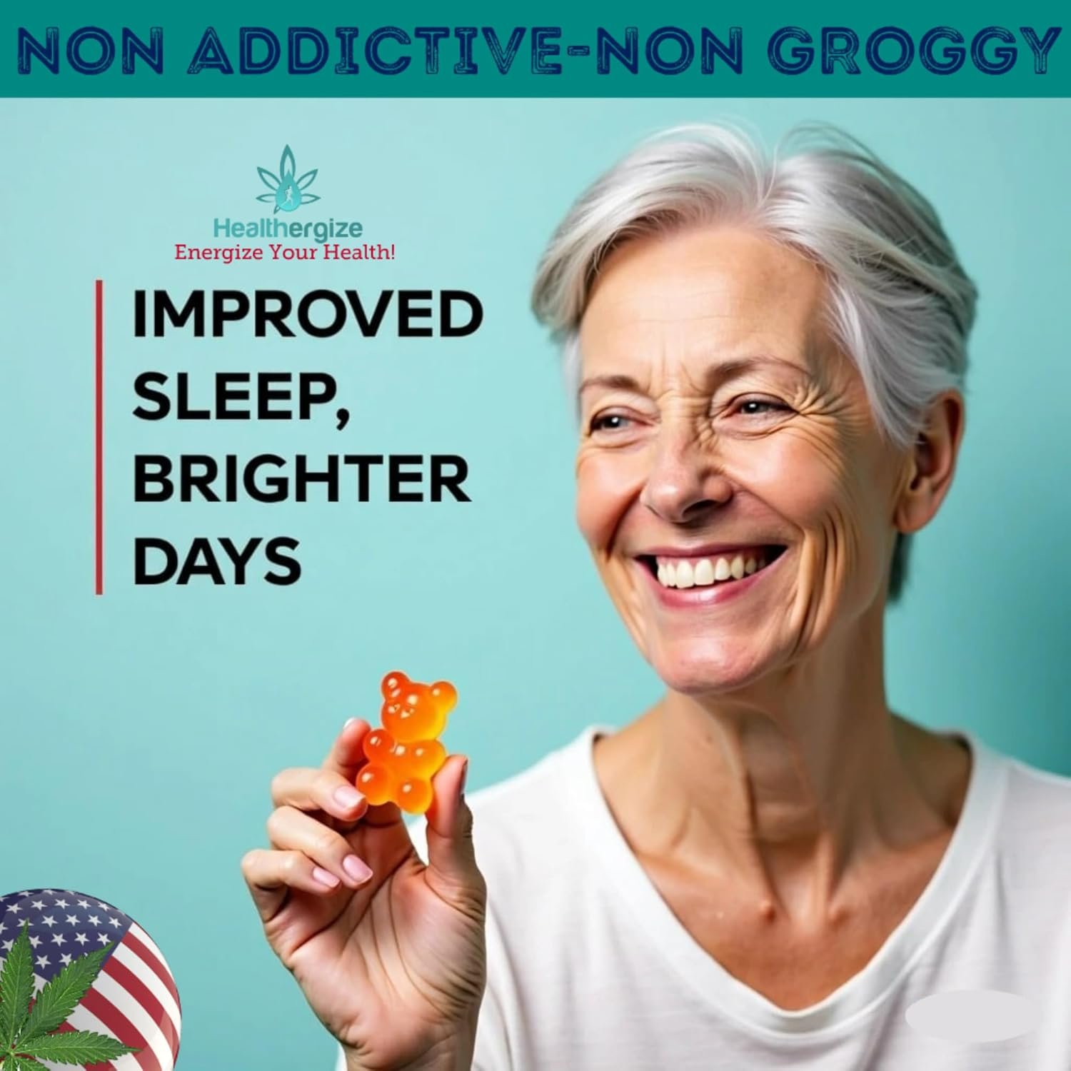 Hemp Gummies Calm Sleep Relaxing Night Support, Hemp Oil Infused Edibles-96 Made in USA Bears - Image 4