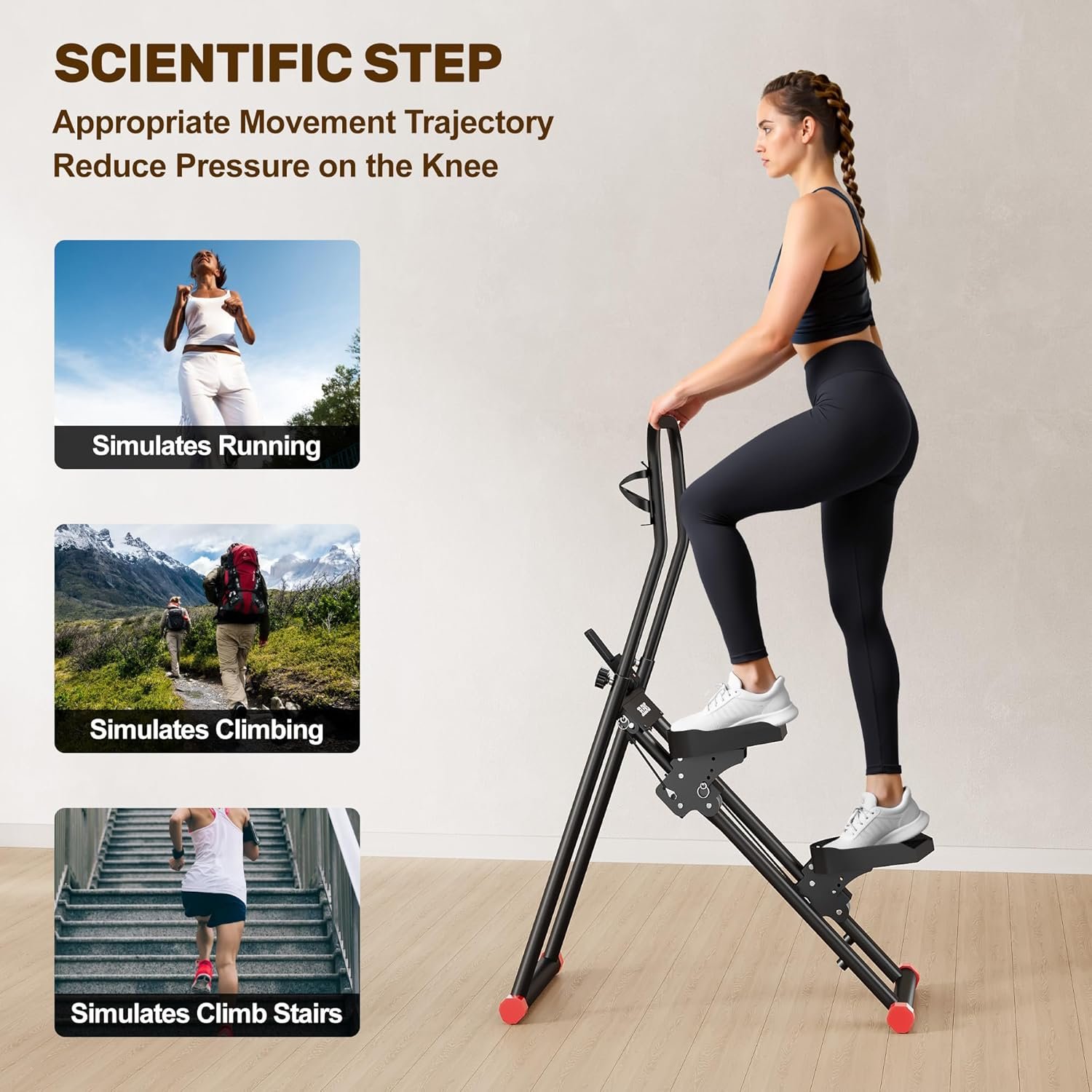 Stair Stepper for Home Gym Exercise, Compact Folding Cardio Exercise Climber for Full-Body Workout, - Image 5