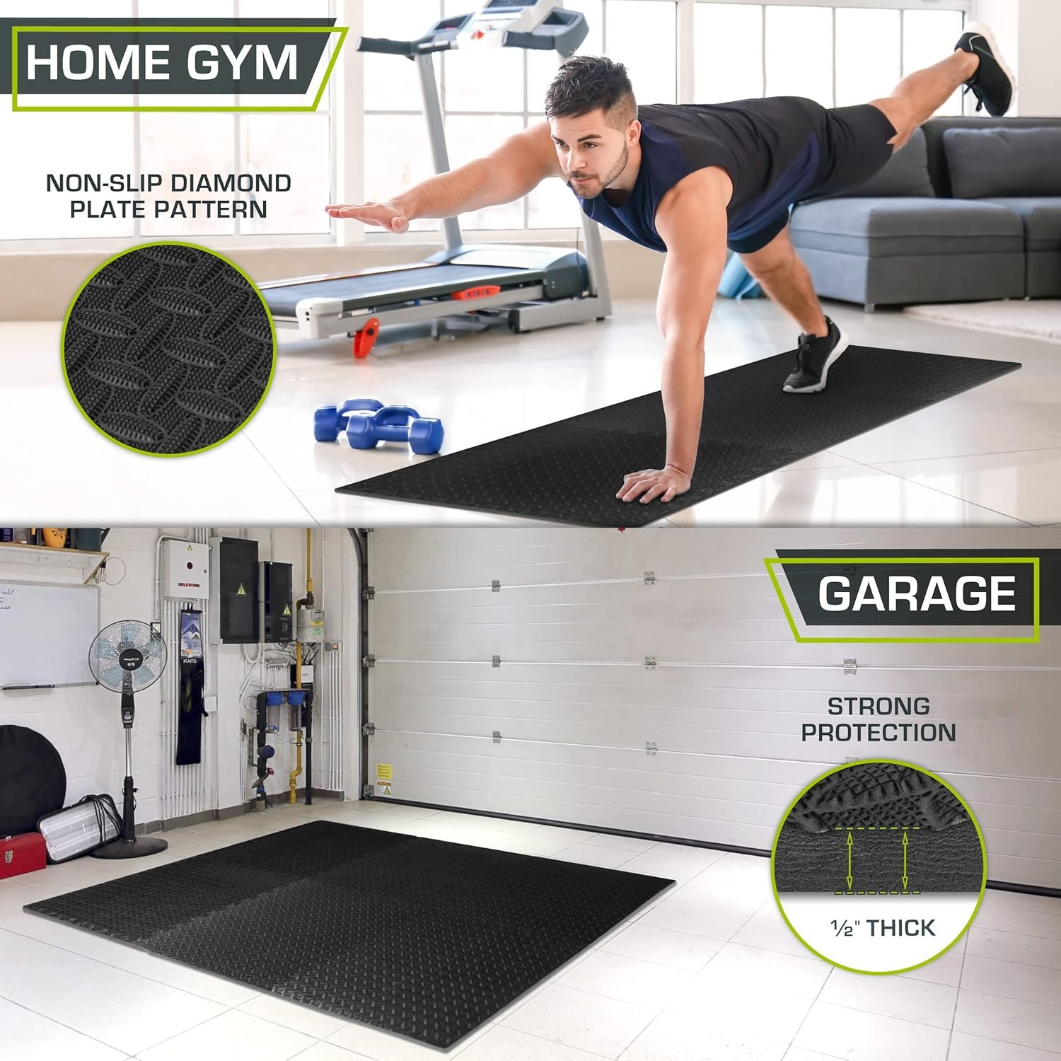 ProsourceFit Puzzle Exercise Mat ½ in, EVA Interlocking Foam Floor Tiles for Home Gym, Mat for Home - Image 4