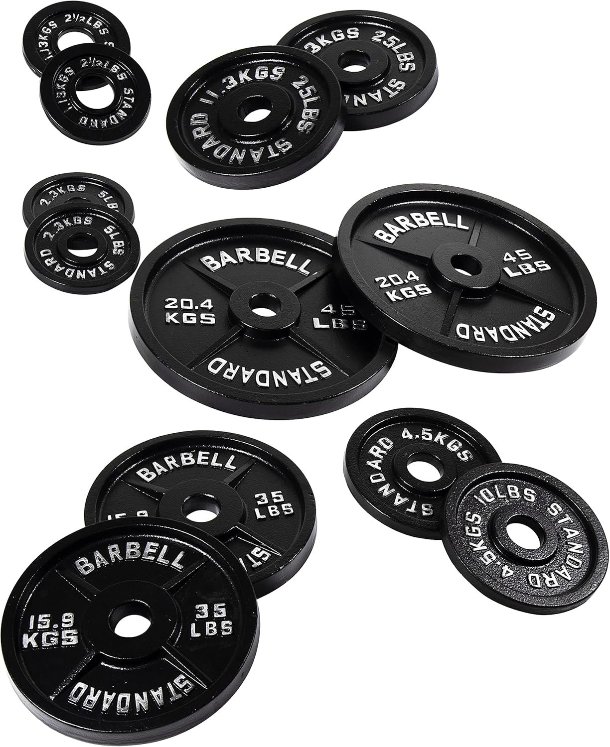Fitvids Olympic Cast Iron Plate for Strength Training and Weightlifting, Pairs, Sets or Set with - Image 4
