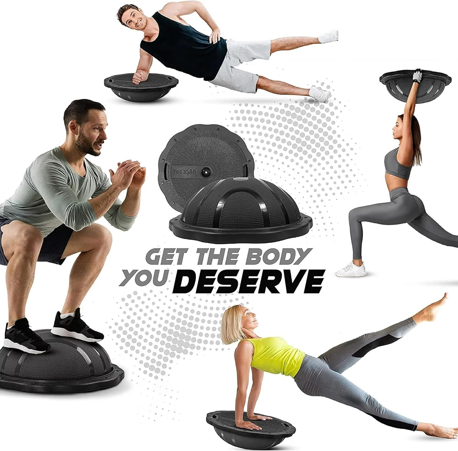 Yes4All 880LBS Premium Half Ball Balance Trainer, Stability Ball, Half Yoga Ball, Combo with Pilate - Image 5