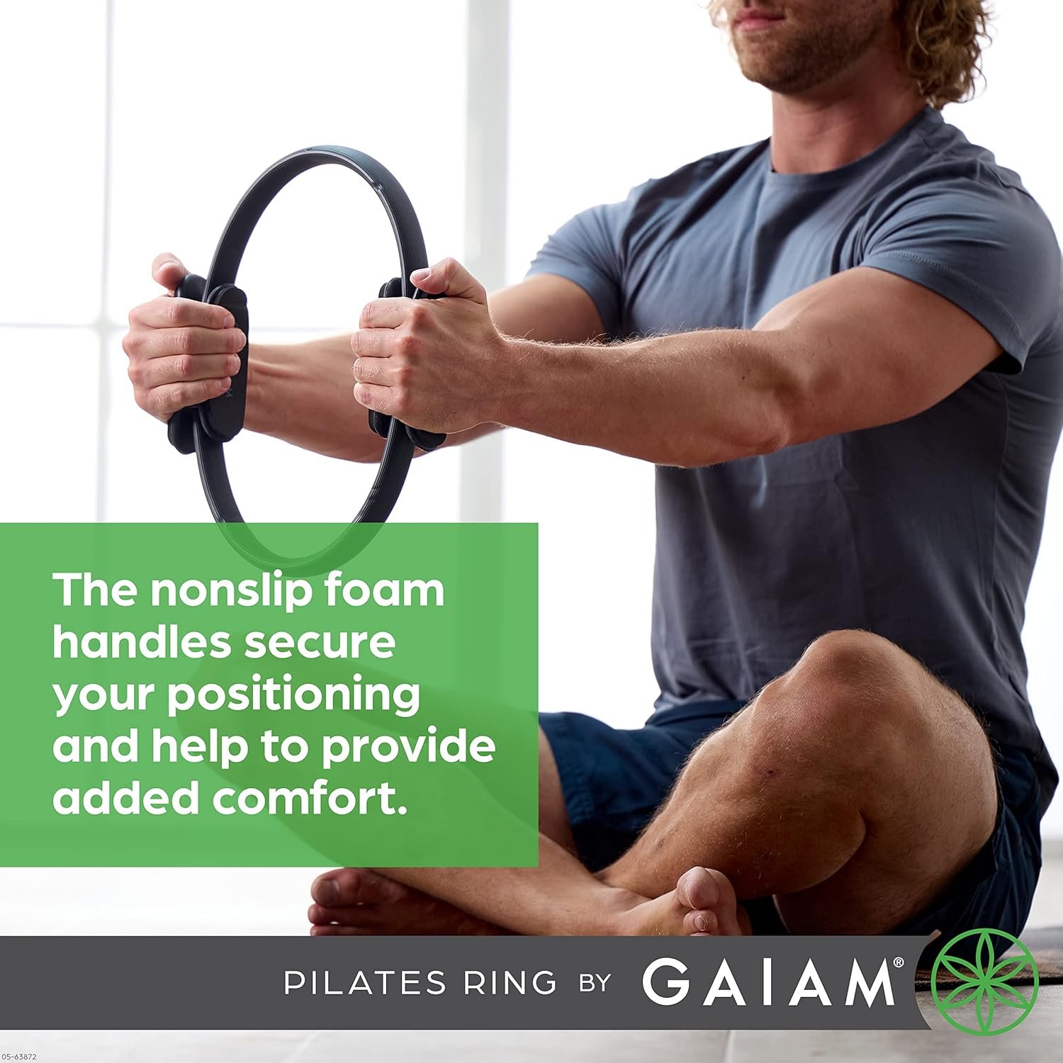 Gaiam Pilates Ring Fitness Circle - Lightweight & Durable Foam Padded Handles, Flexible Resistance - Image 5
