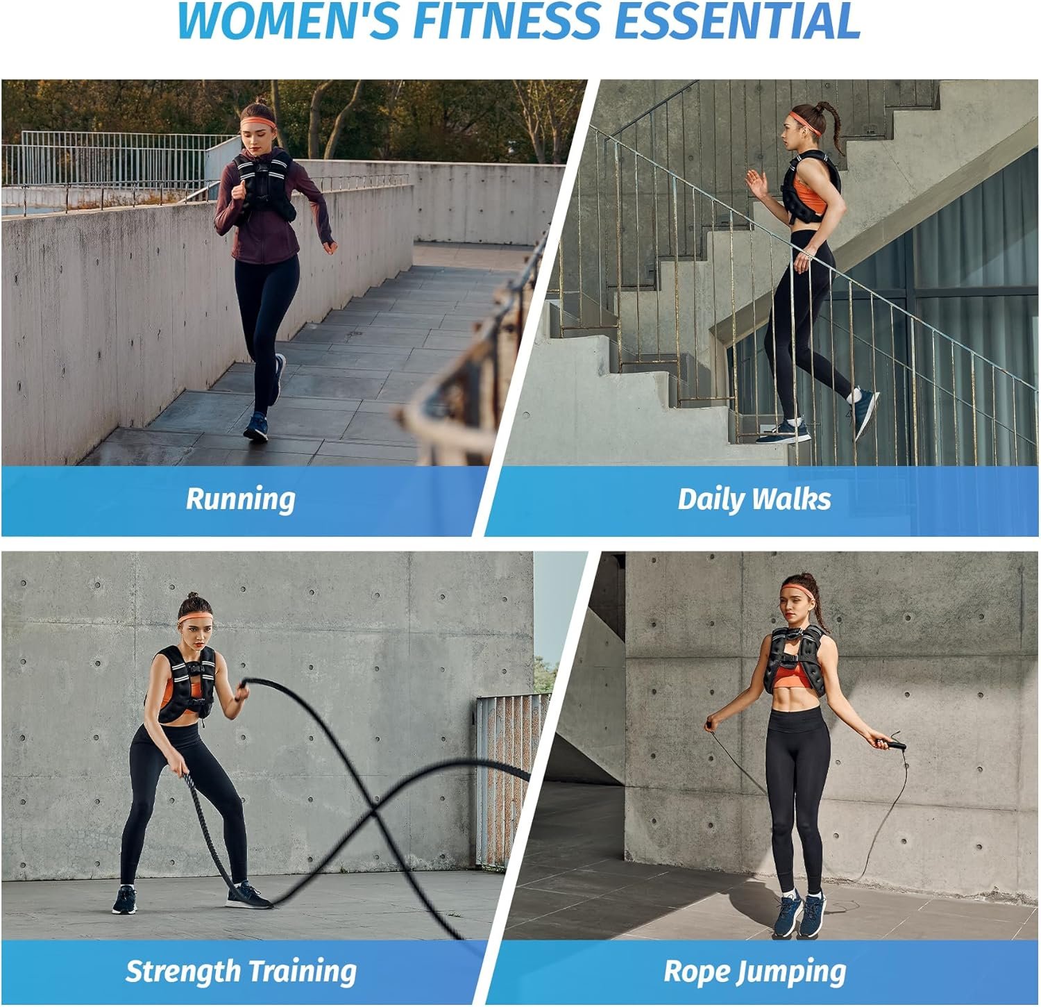 ZELUS Weighted Vest, 6lb/8lb/12lb/16lb/20lb/25lb/30lb Weight Vest with Reflective Stripe for - Image 4