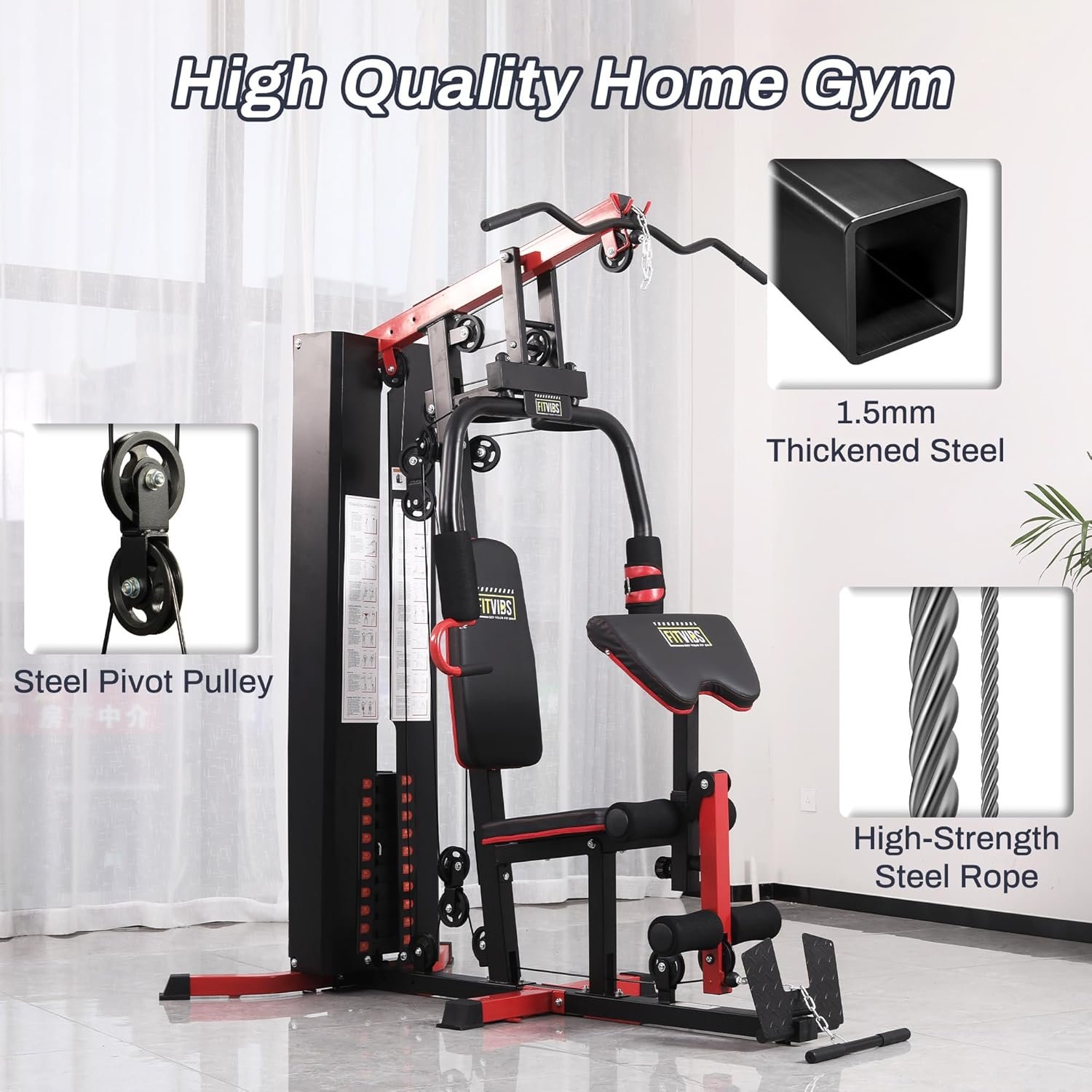 Home Gym, Workout Equipment with Leg Press, Exercise Equipment for Home with Pulley System, Home Gym - Image 4
