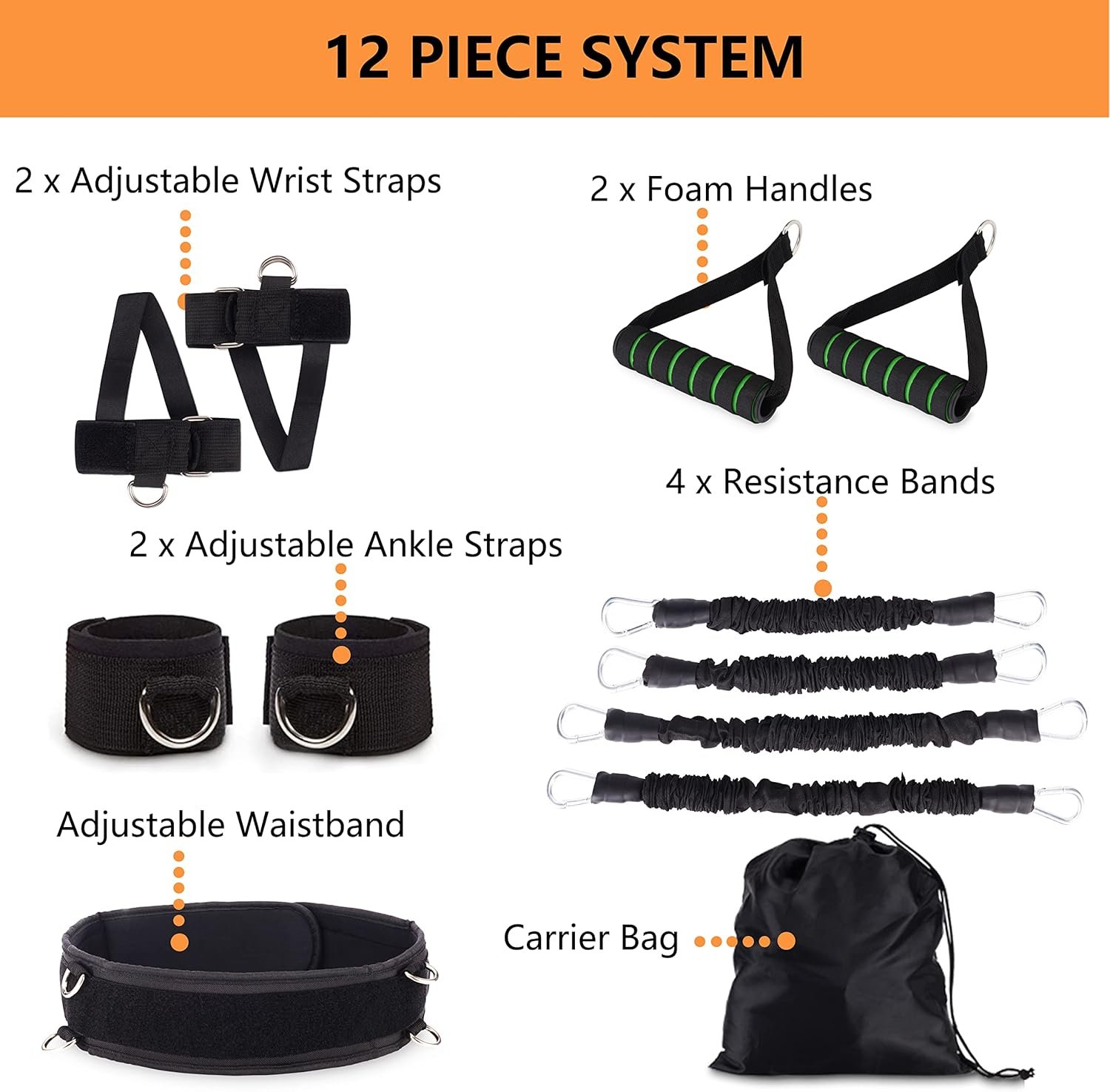 Boxing Resistance Bands MMA Boxing Training Equipment Gear with Handles/Ankle Cuff/Belt for - Image 3