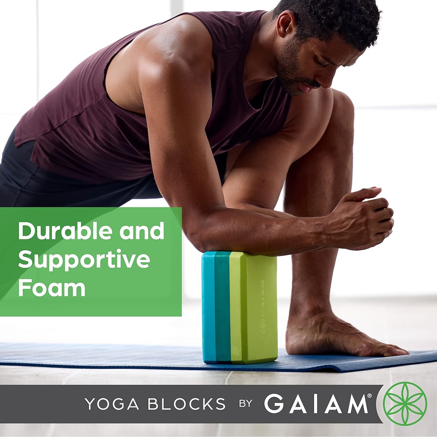 Gaiam Yoga Block - Supportive Latex-Free Eva Foam - Soft Non-Slip Surface with Beveled Edges for - Image 5