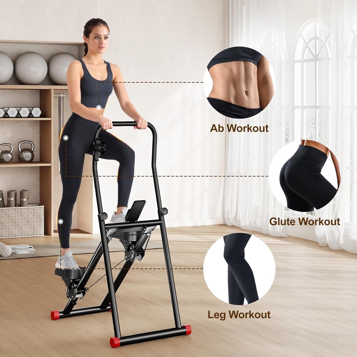 Stair Stepper for Home Gym Exercise, Compact Folding Cardio Exercise Climber for Full-Body Workout, - Image 3