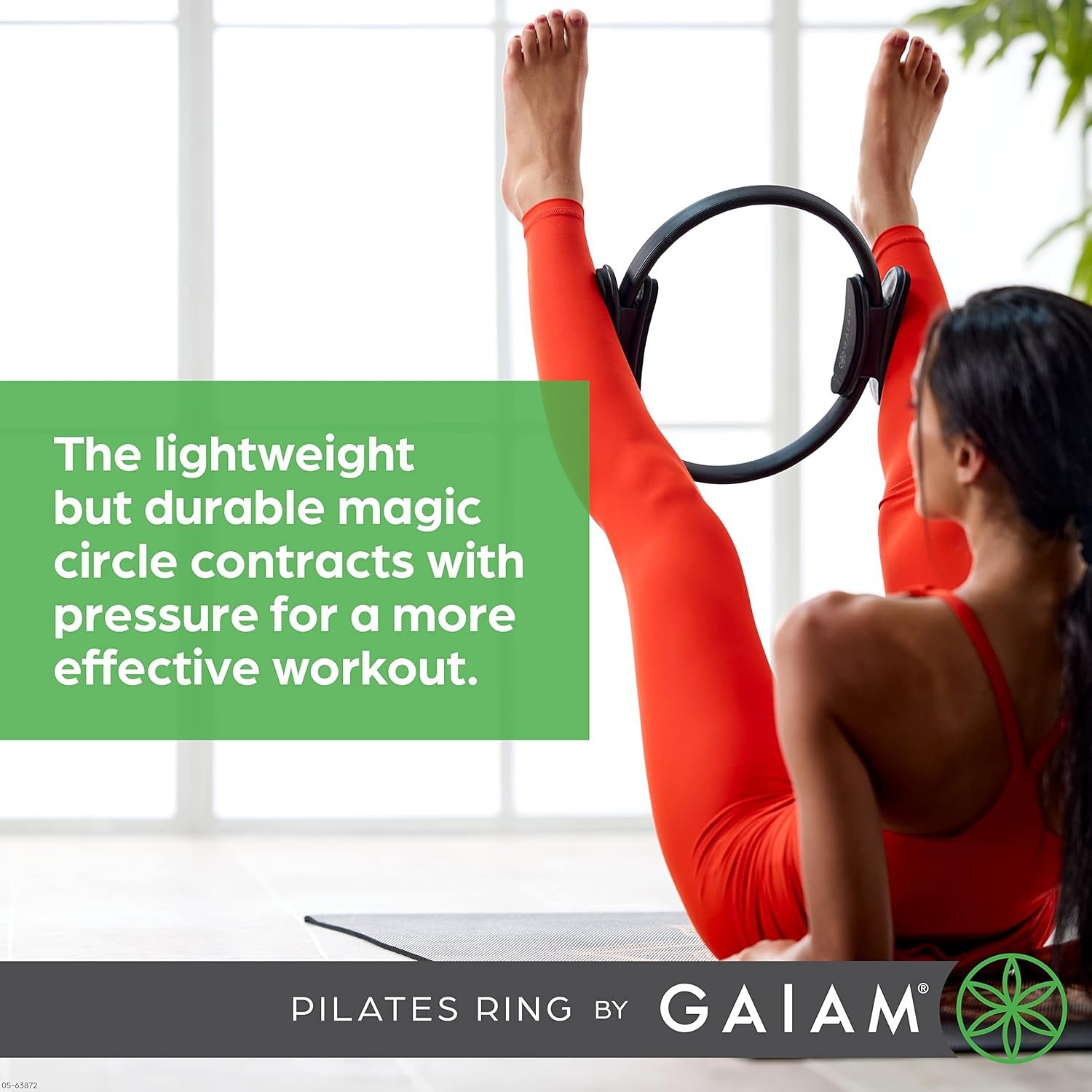 Gaiam Pilates Ring Fitness Circle - Lightweight & Durable Foam Padded Handles, Flexible Resistance - Image 6