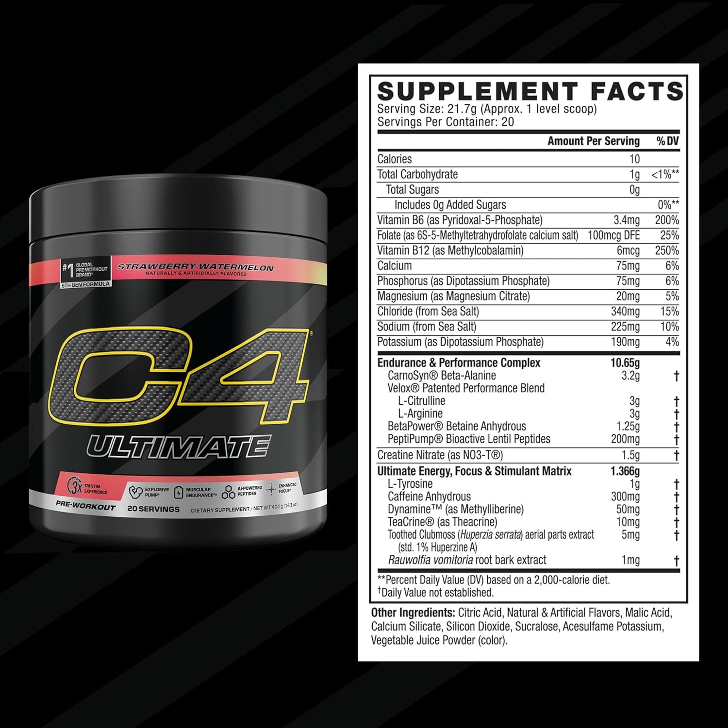 Cellucor C4 Ultimate Pre Workout Powder Strawberry Watermelon - Sugar Free Preworkout Energy - Image 4