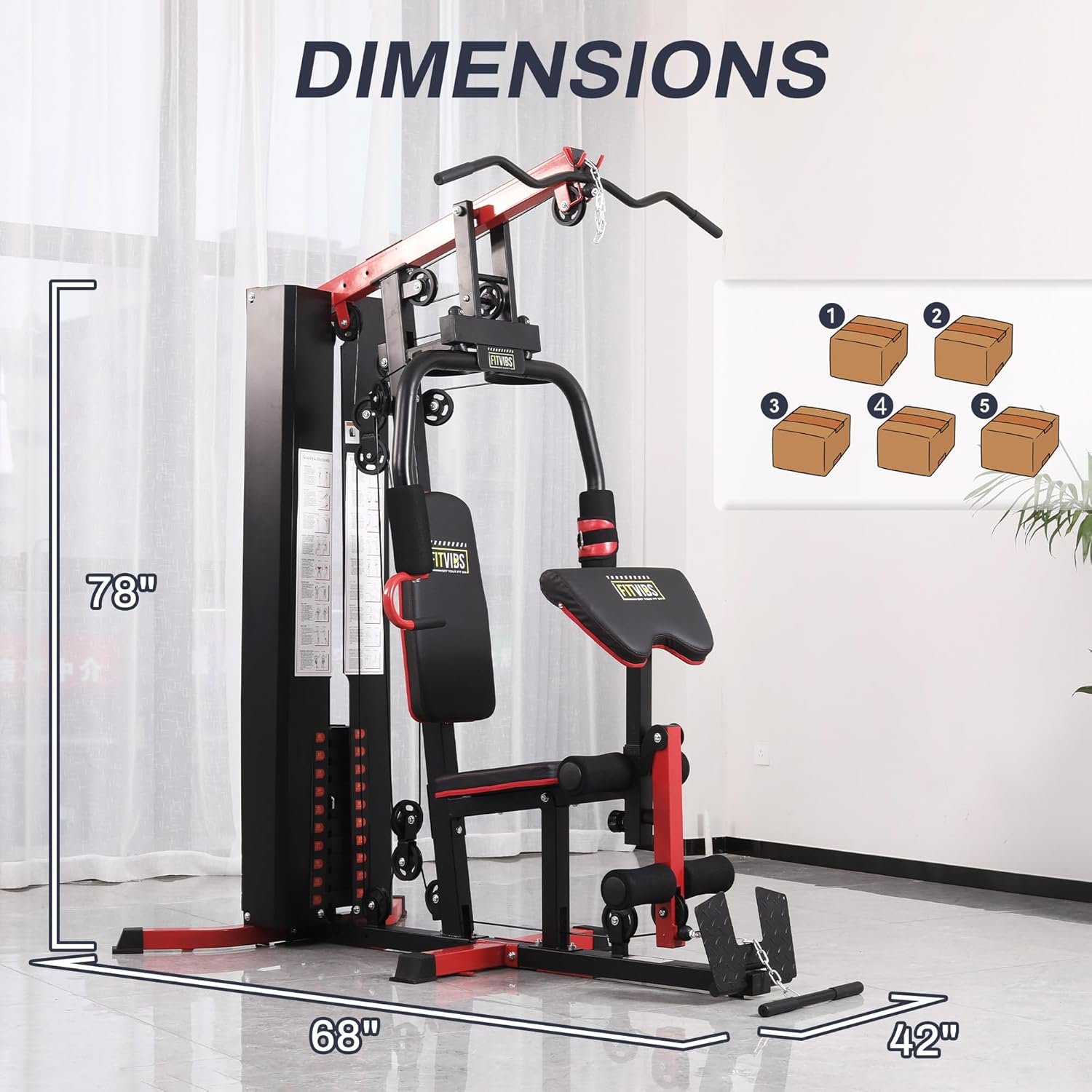 Home Gym, Workout Equipment with Leg Press, Exercise Equipment for Home with Pulley System, Home Gym - Image 3