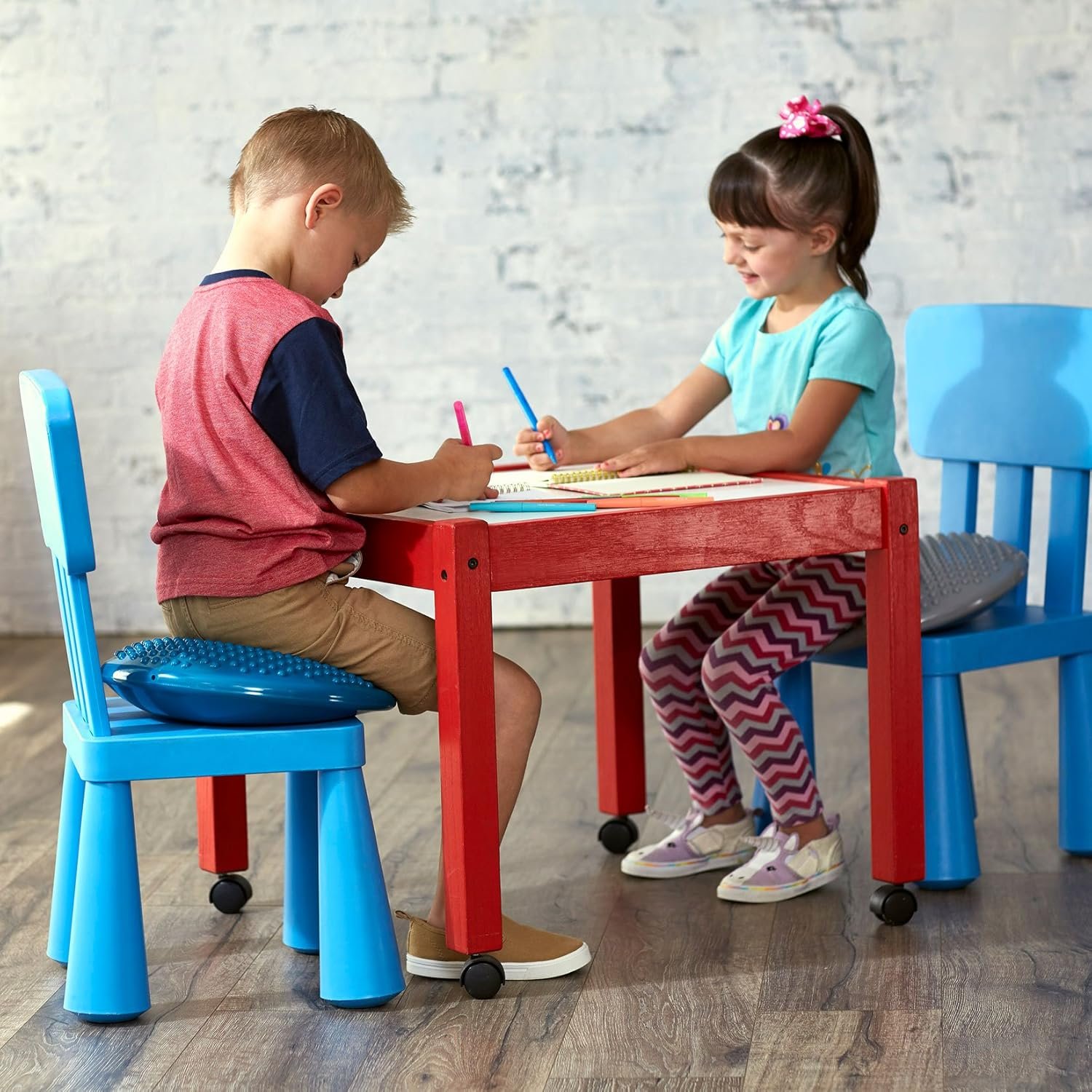 Gaiam Kids Balance Cushion, Inflatable Wobble Disk Active Sitting Chair Seat Cushion with Inflation - Image 5