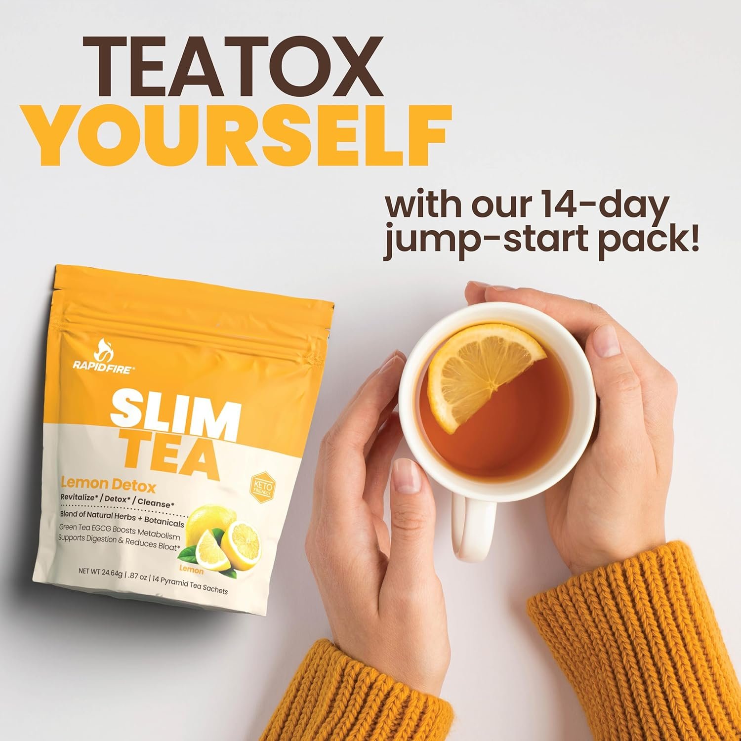 Slim Tea 14 Day Herbal Teatox, Blend of Natural Herbs and Botanicals, Supports Healthy Weight - Image 5