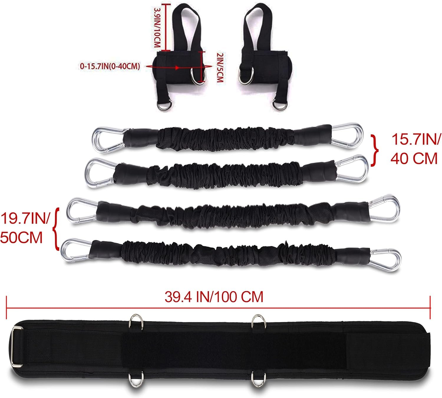 Boxing Resistance Bands MMA Boxing Training Equipment Gear with Handles/Ankle Cuff/Belt for - Image 4