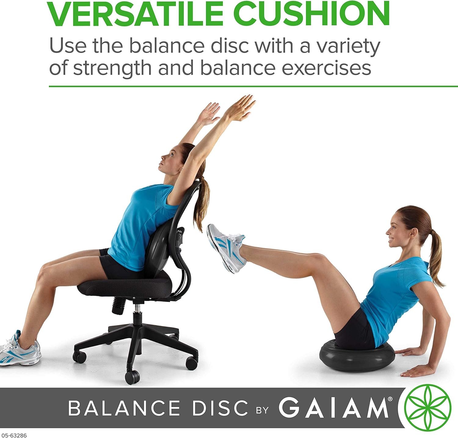 Gaiam Balance Disc Wobble Cushion Stability Core Trainer for Home or Office Desk Chair & Kids - Image 5