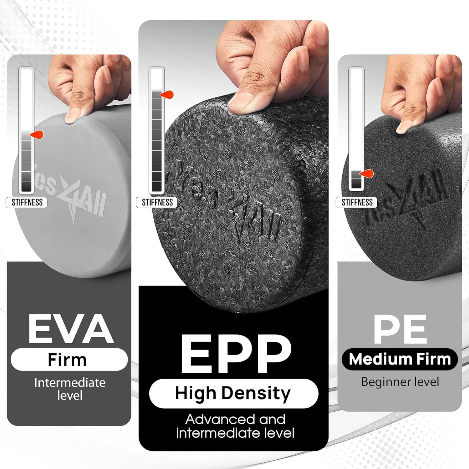 Yes4All High-Density EPP Round Back Roller Foam, Exercise Foam Roller for Yoga, Pilates & Stretching - Image 3