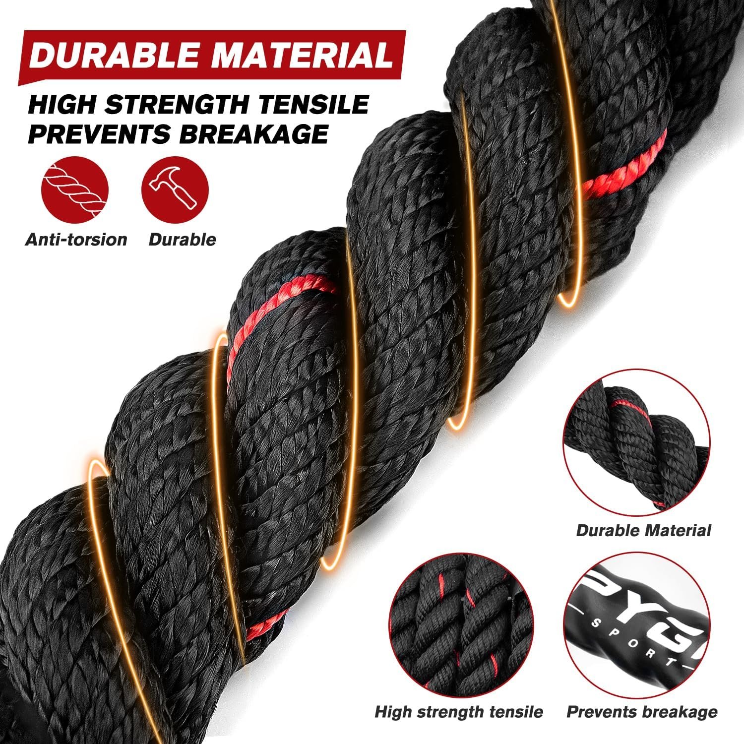 HPYGN Jump Rope, Weighted Jump Rope for Men women, 2.8lb 3.8lb 5lb Heavy Skipping Rope for Exercise, - Image 9