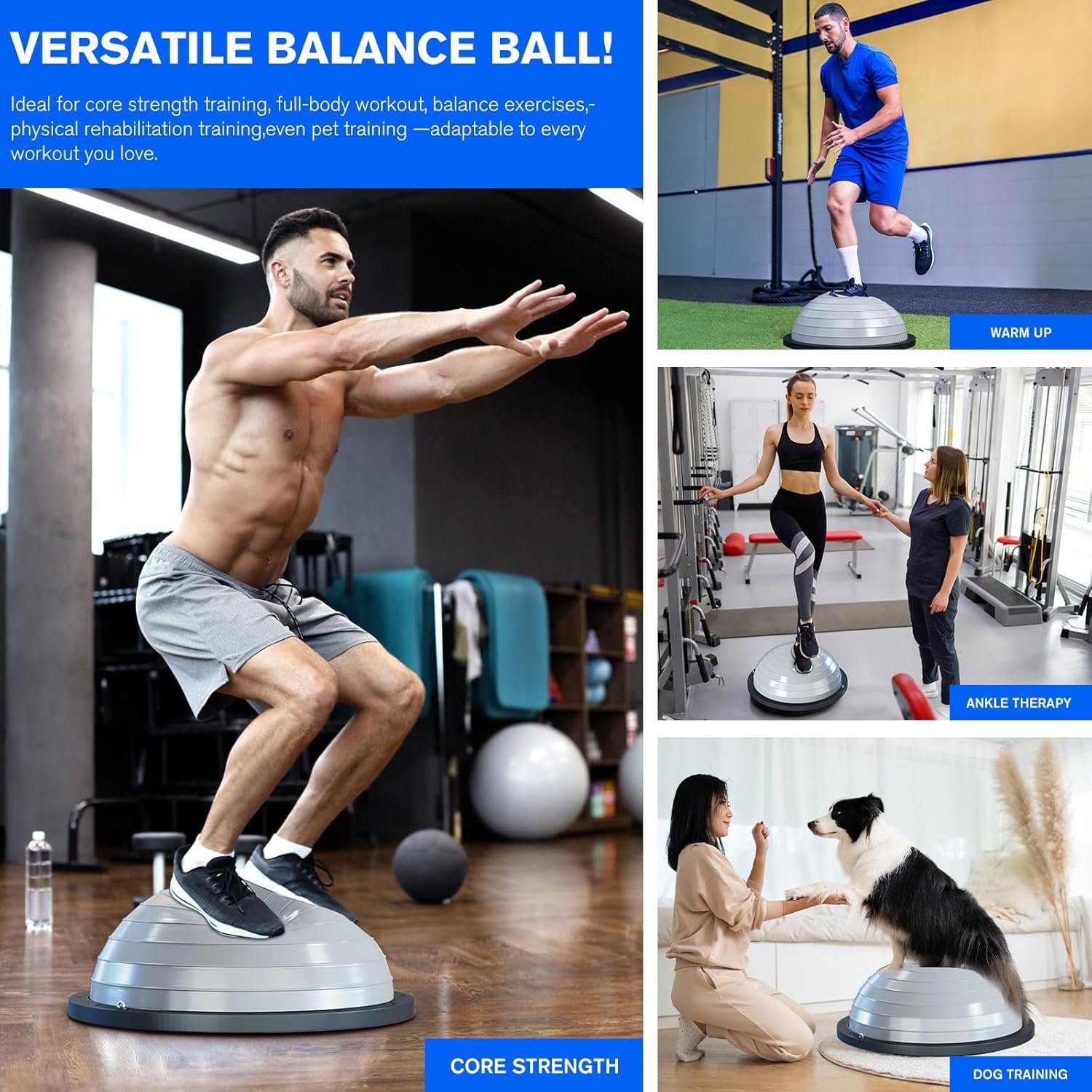 Half Balance Ball Trainer - Half Exercise Ball for Yoga, Core Strengthening, Workouts, Home Gym, - Image 3