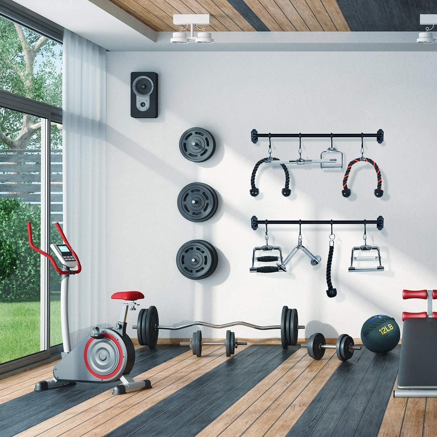 Yes4All Cable Machine Attachment, Row Handles, Tricep Rope, Straight Bar, V Bar, LAT Pulldown - Image 8