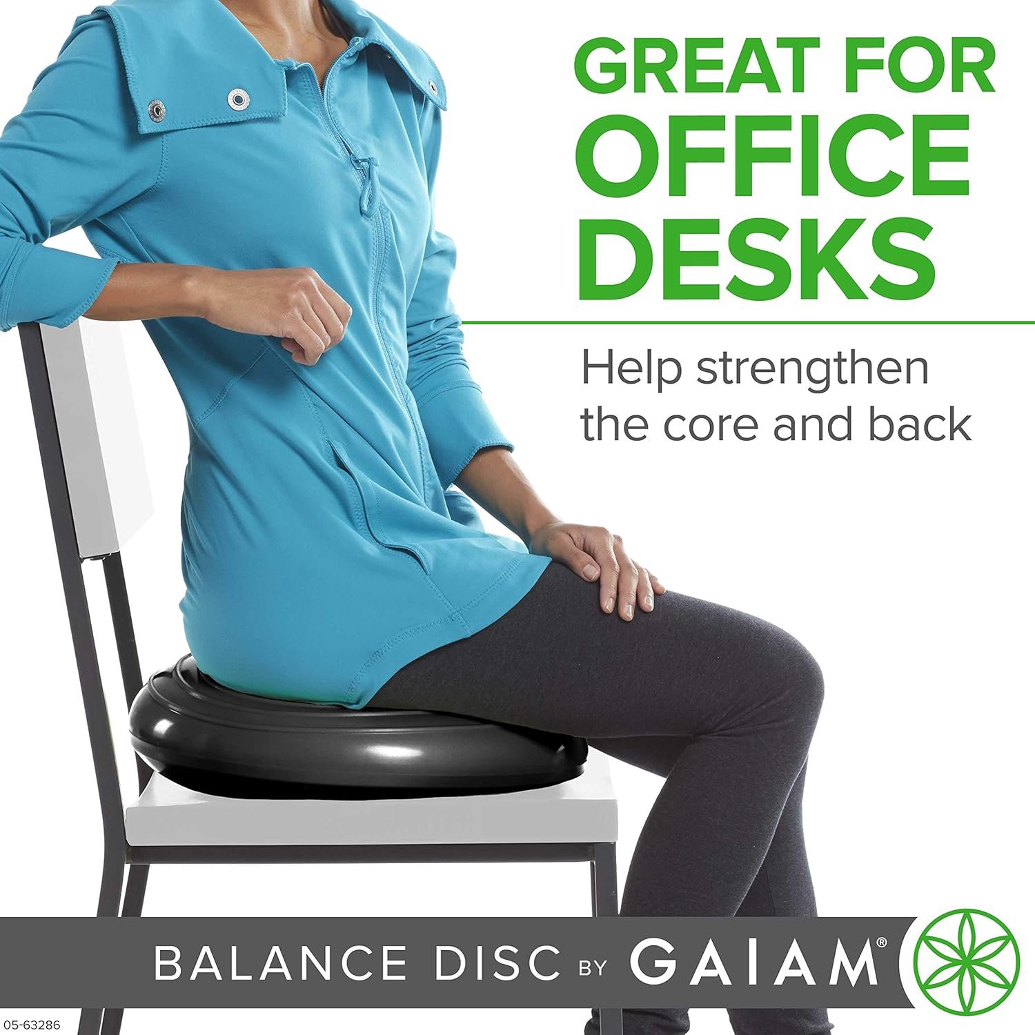 Gaiam Balance Disc Wobble Cushion Stability Core Trainer for Home or Office Desk Chair & Kids - Image 6