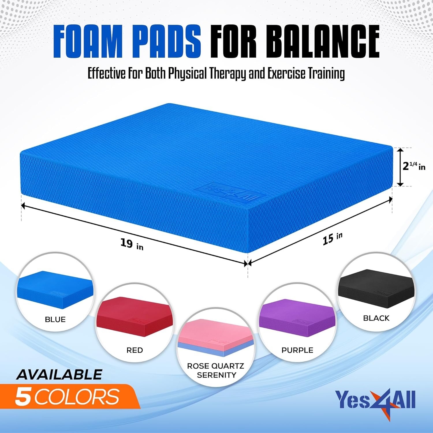 Yes4All Upgraded Size Foam Pad for Exercise, Nonslip Foam Balance Pad Physical Therapy, Yoga & - Image 3